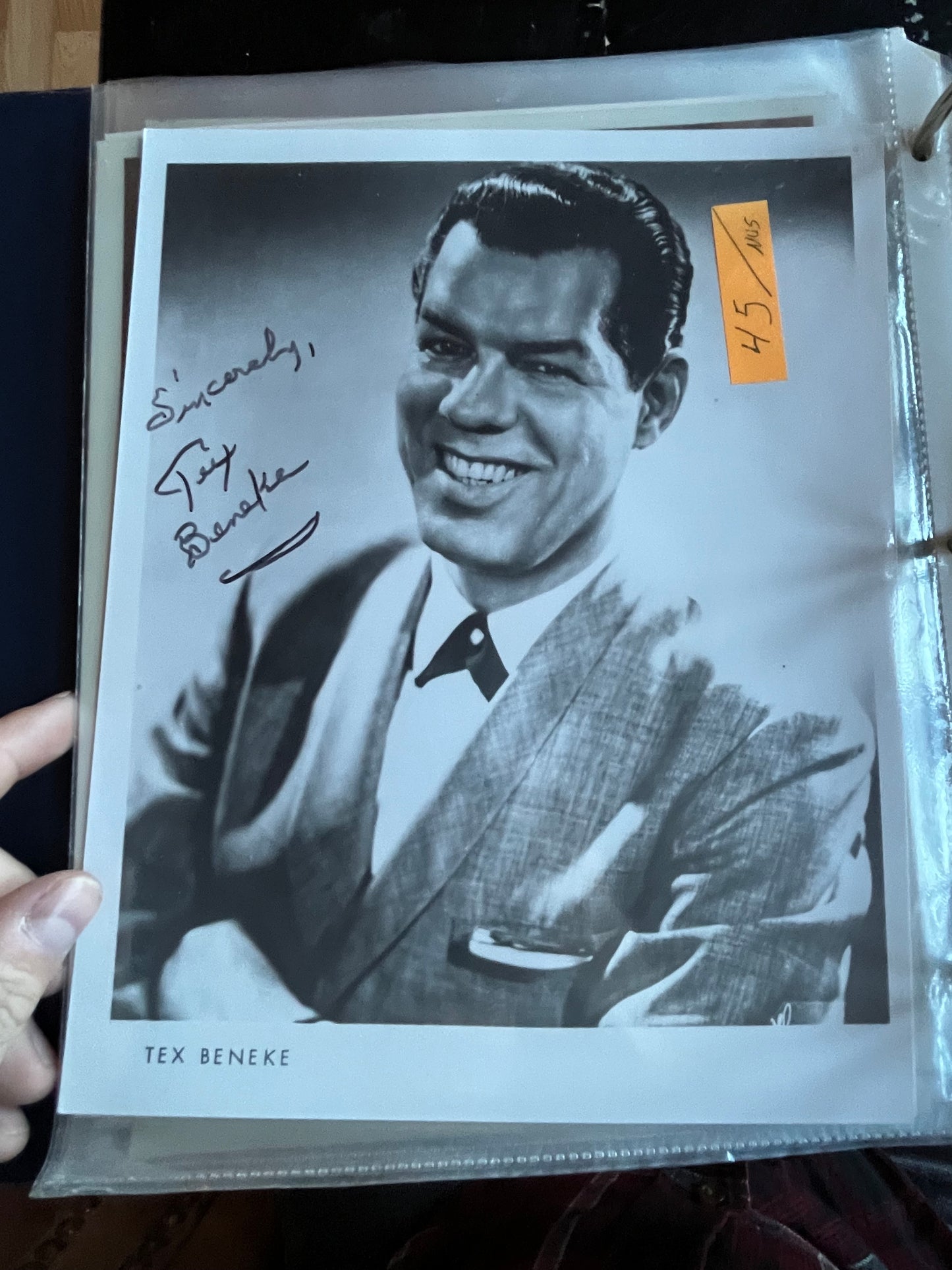 TEX BENEKE, singer, autograph