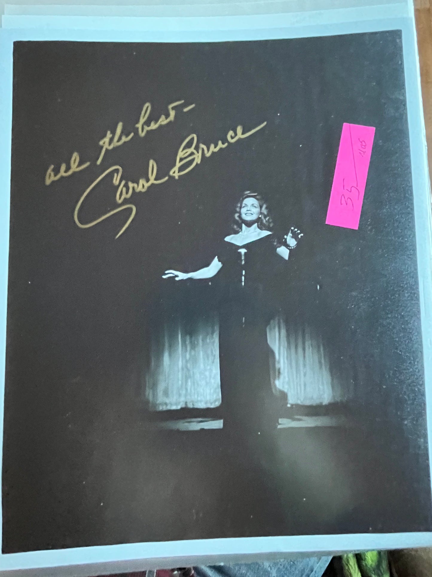 CAROL BRUCE, singer, autograph