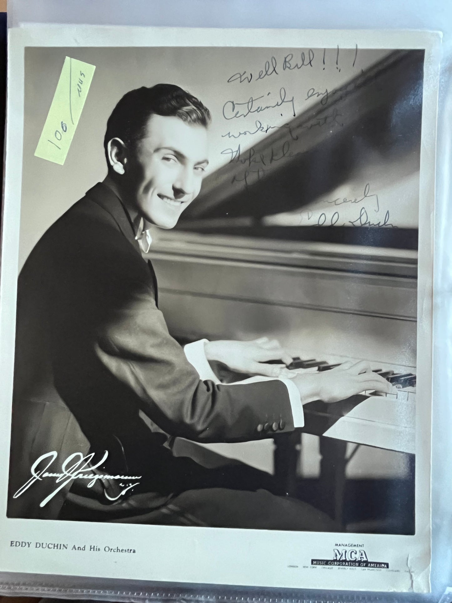 EDDY DUCHIN, autograph