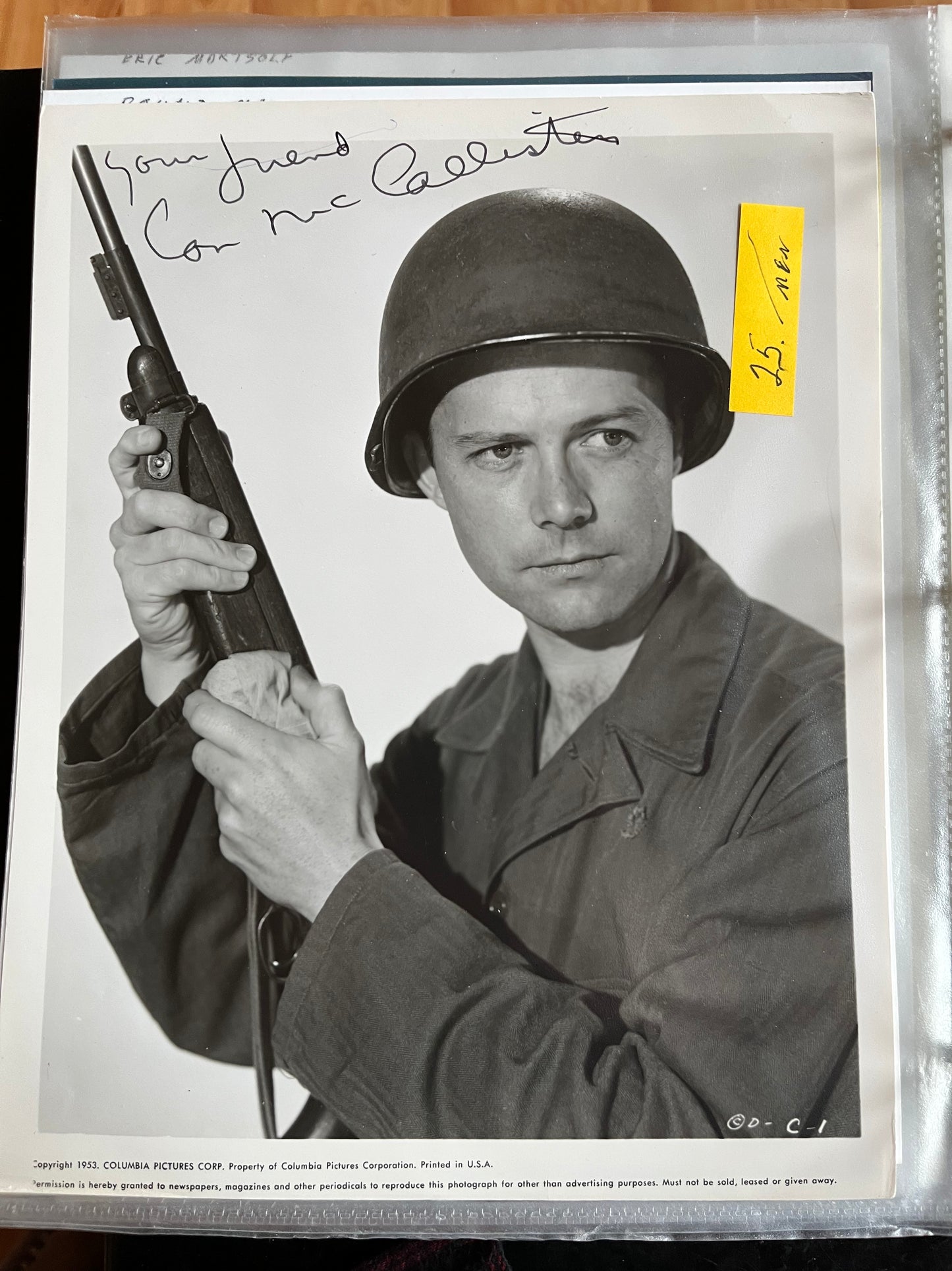 LON McCALLISTER, autograph