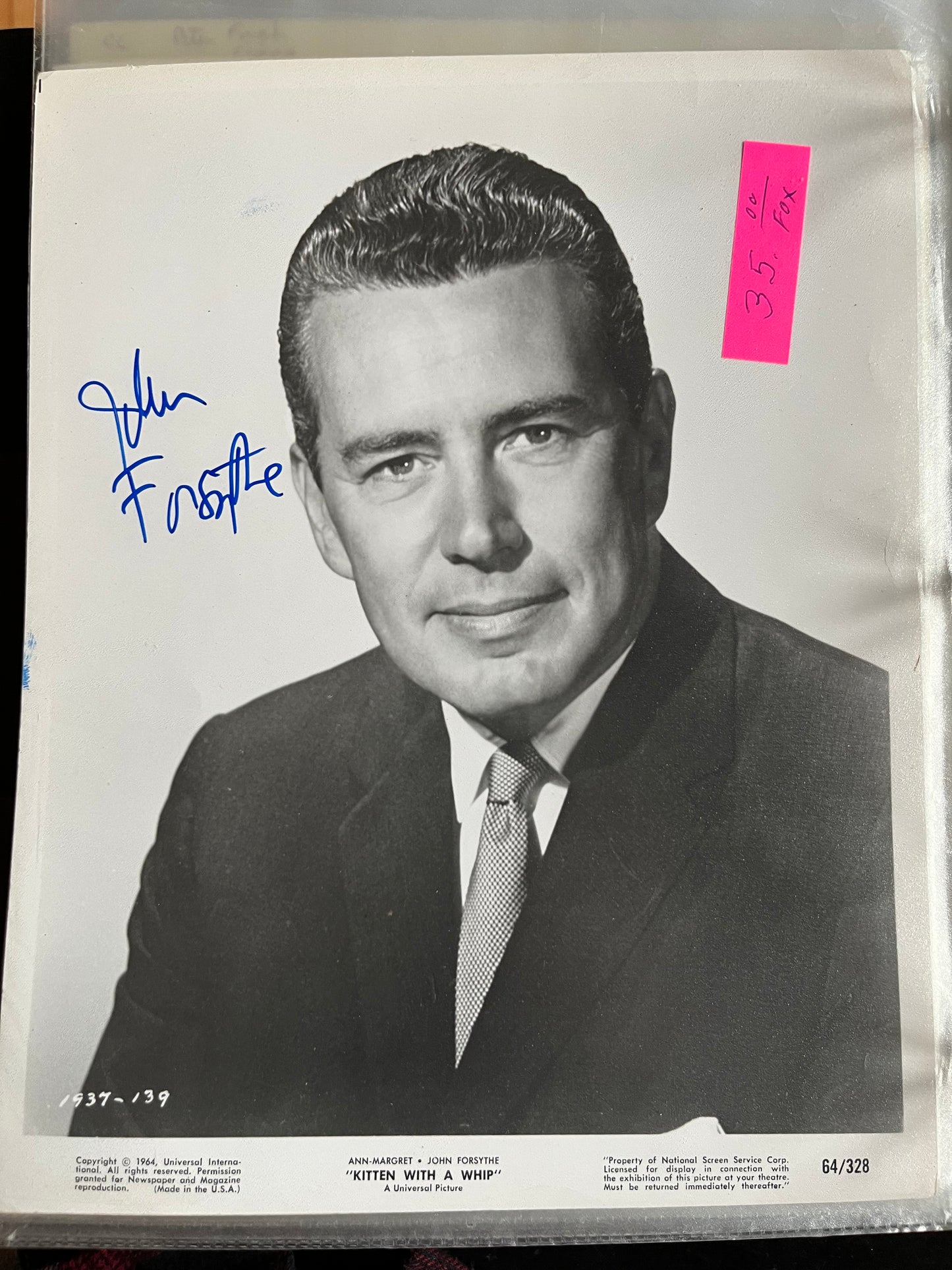 JOHN FOSYTHE, autograph