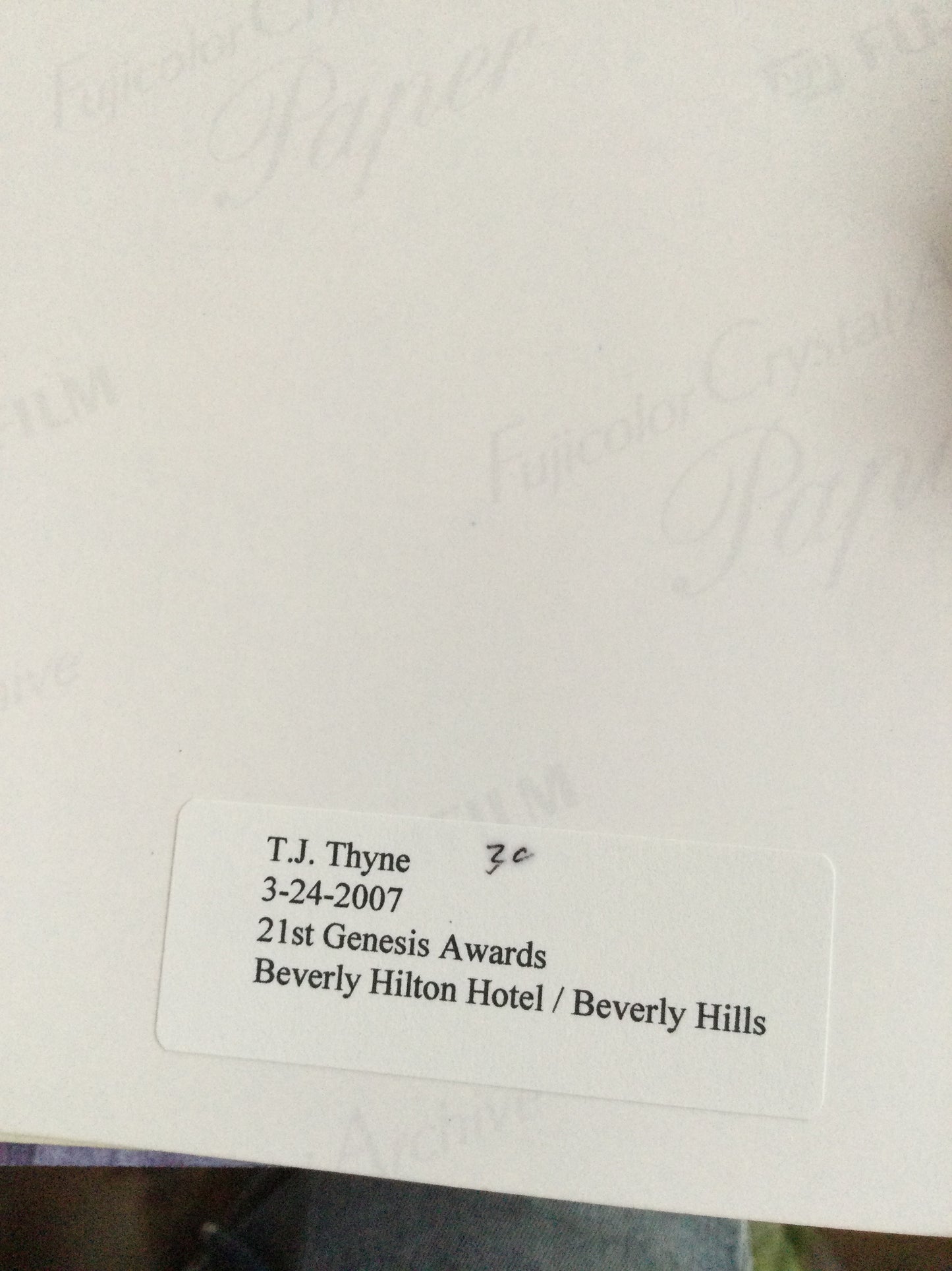 T.J. THYNE, autograph