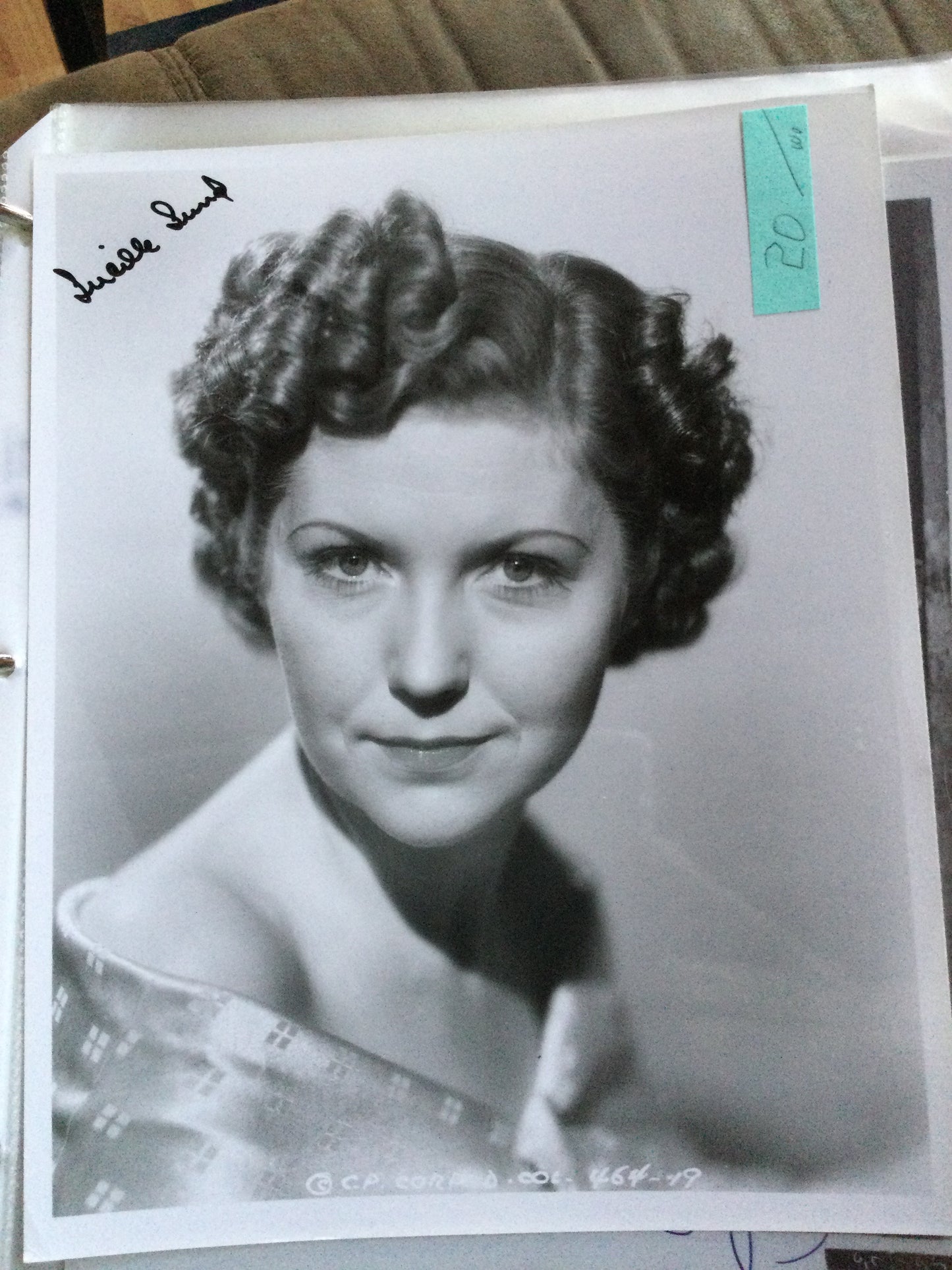 LUCILLE LUND, actress, autograph