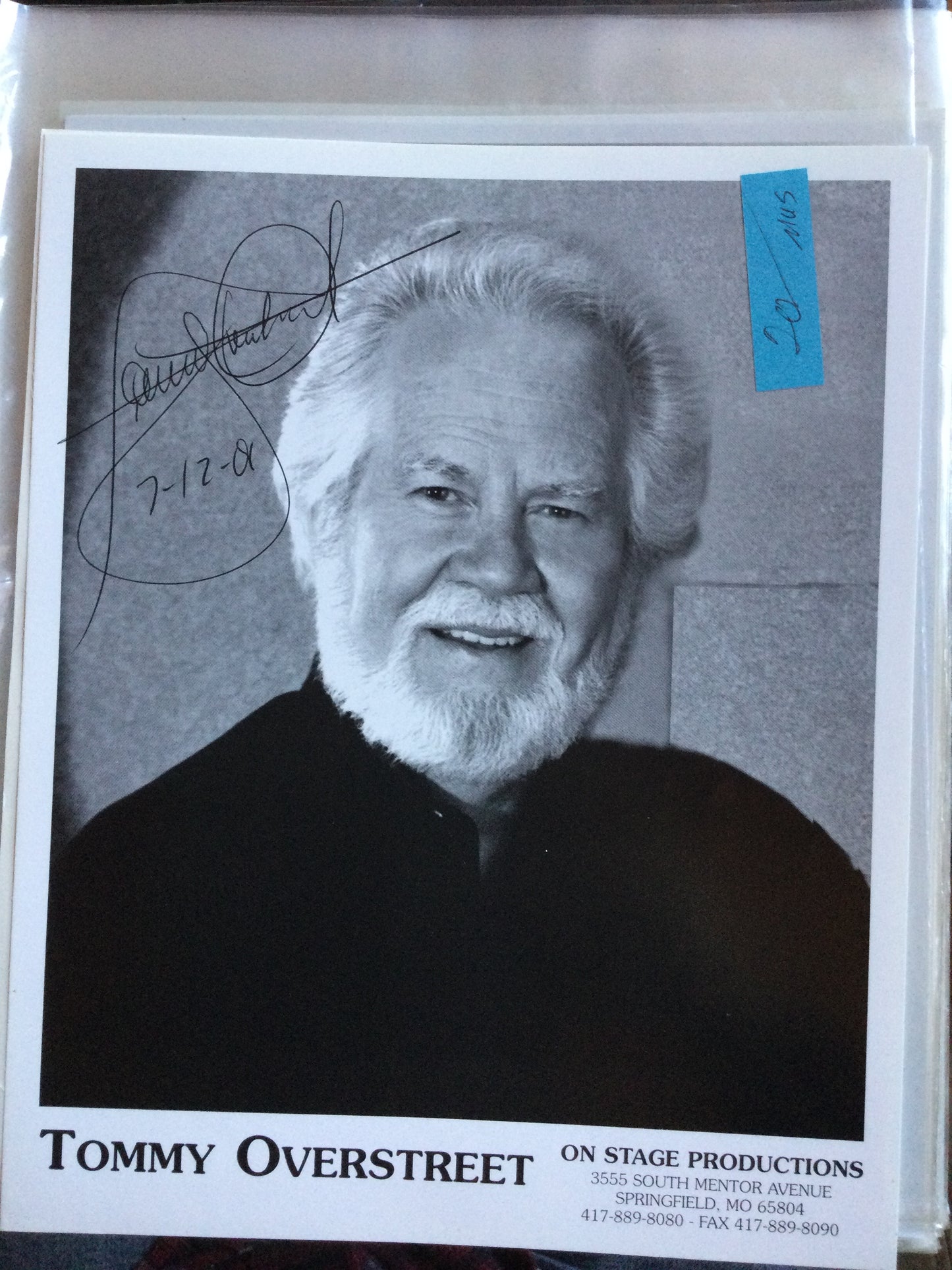 TOMMY OVERSTREET, autograph