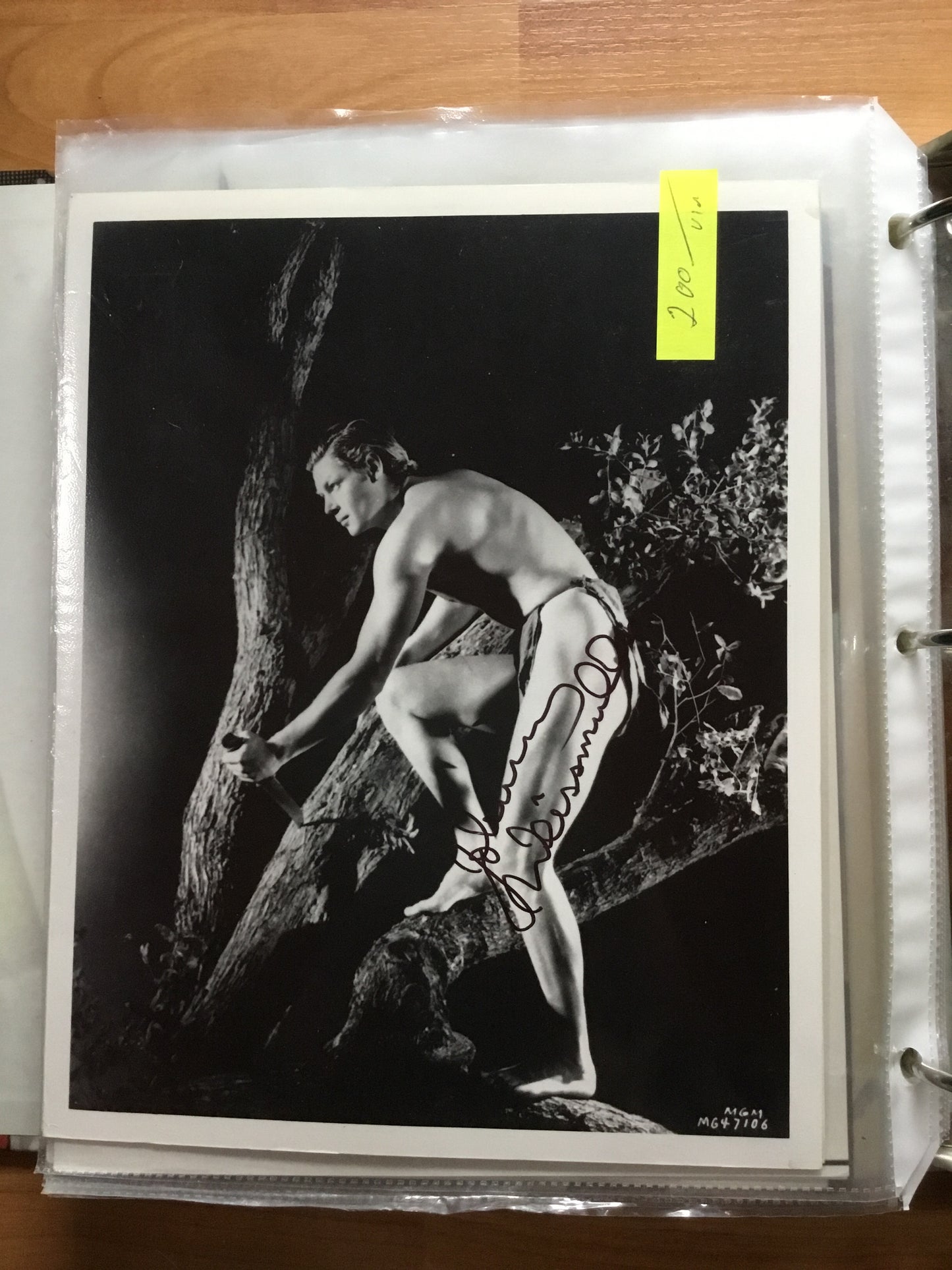 Johnny Weissmuller as TARZAN autograph
