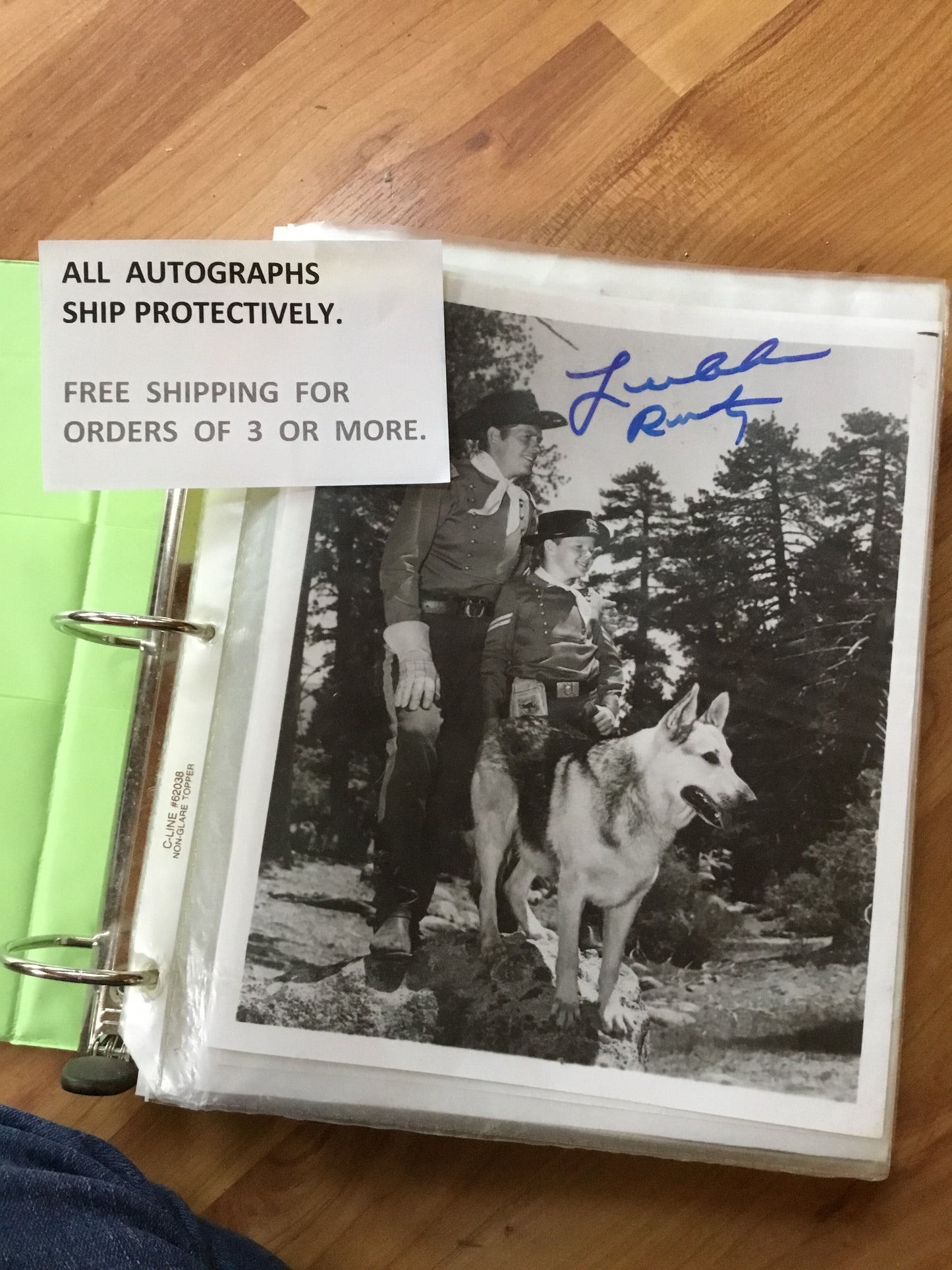 Lee Aaker as Rusty RIN TIN TIN autograph