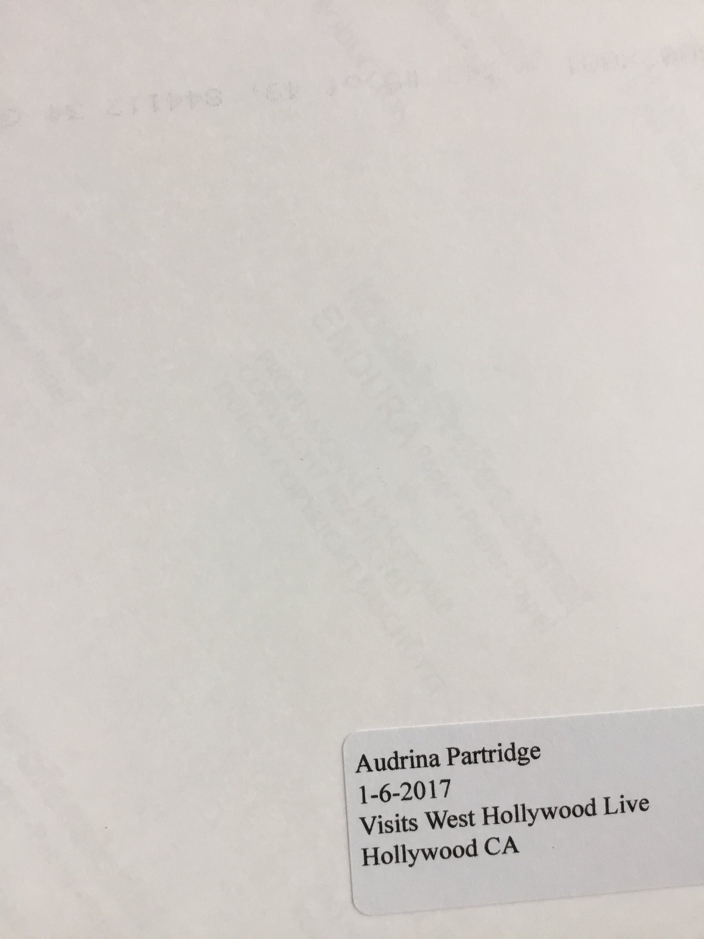 AUDRINA PARTRIDGE, autograph