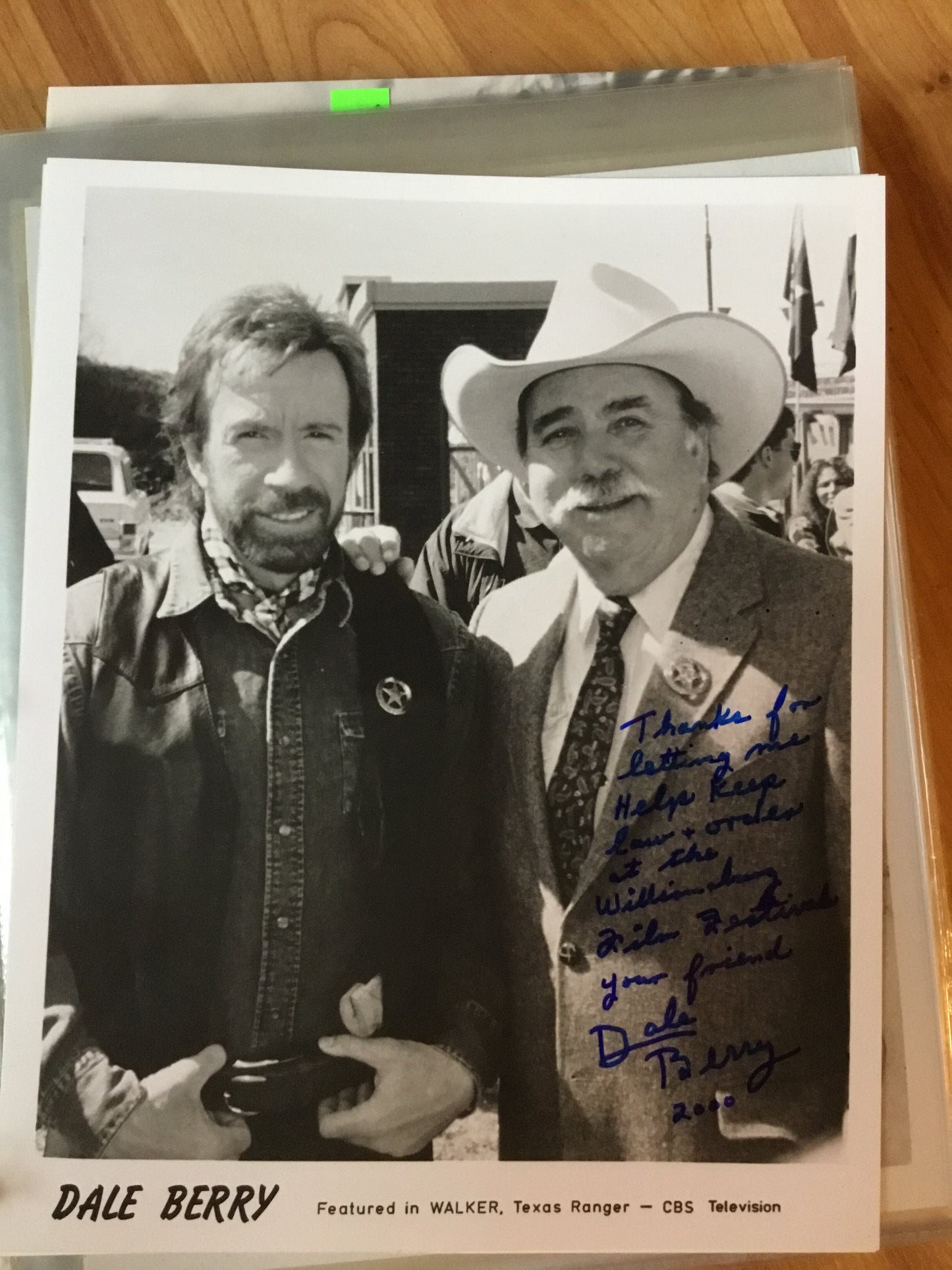 Dale Berry from WALKER, TEXAS RANGERS autograph