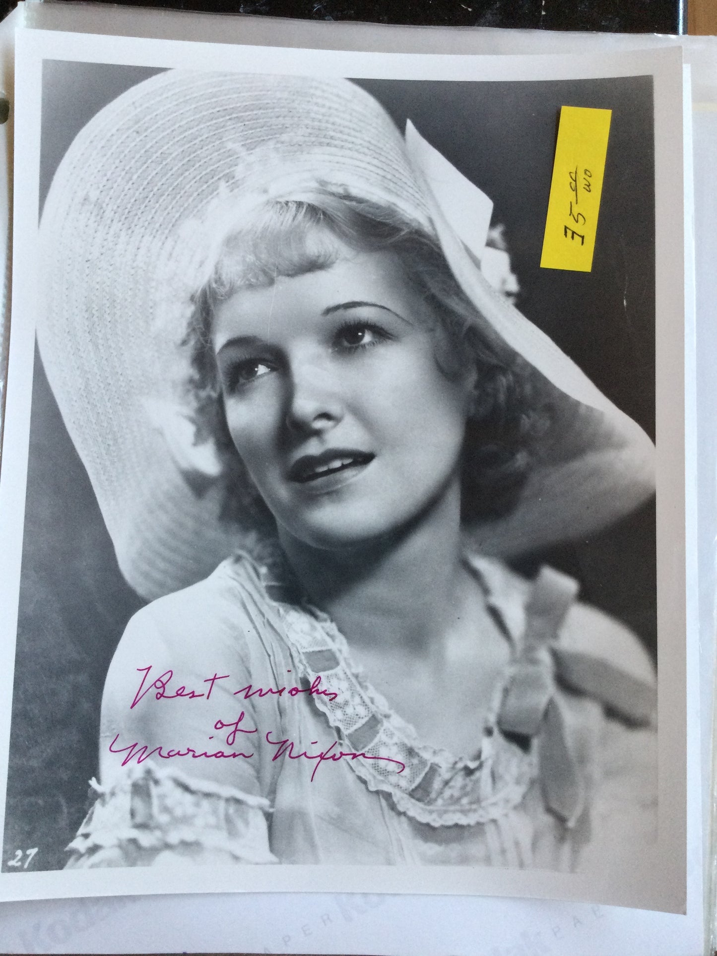 MARIAN NIXON, autograph