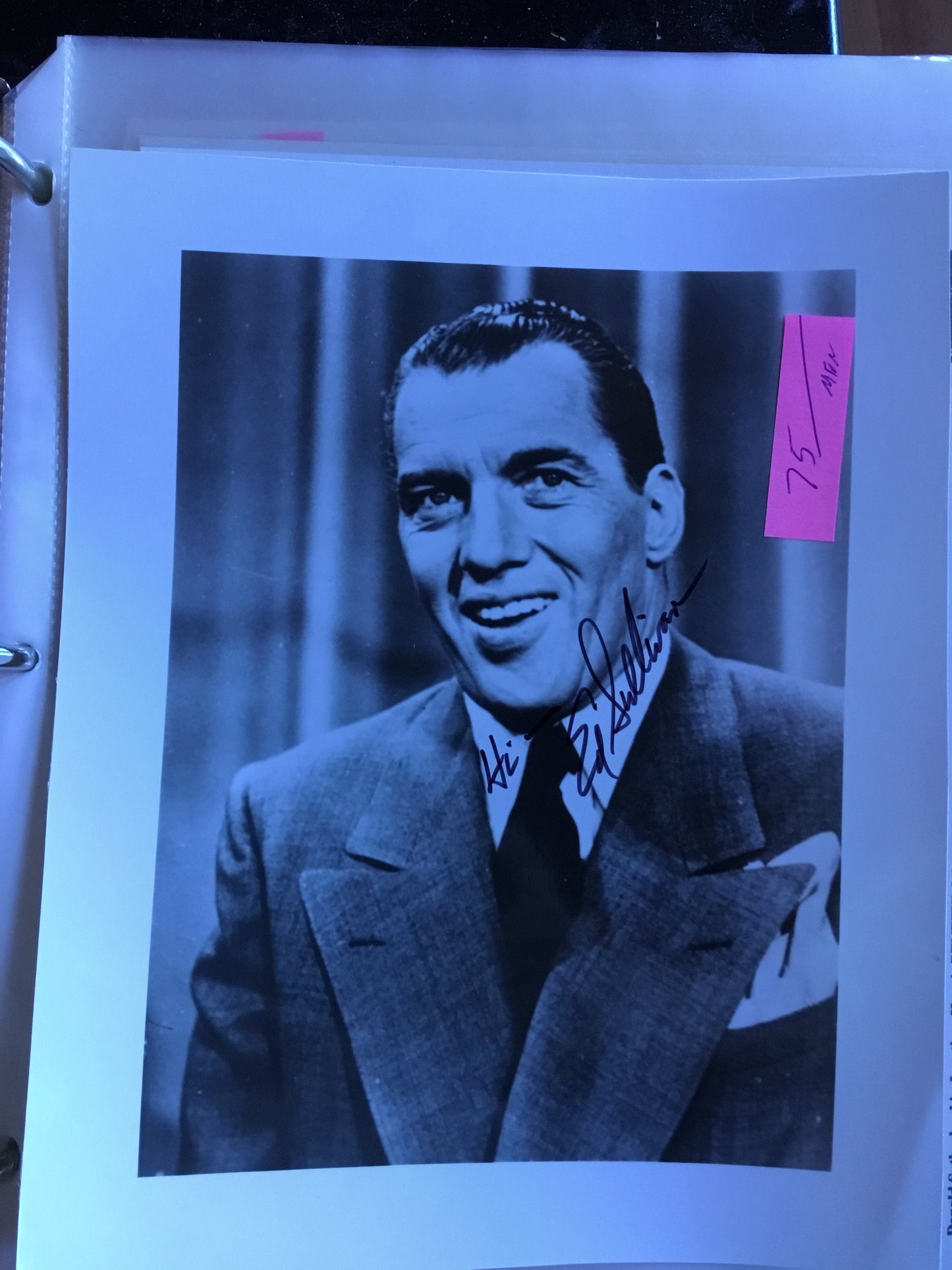 Ed Sullivan, autograph