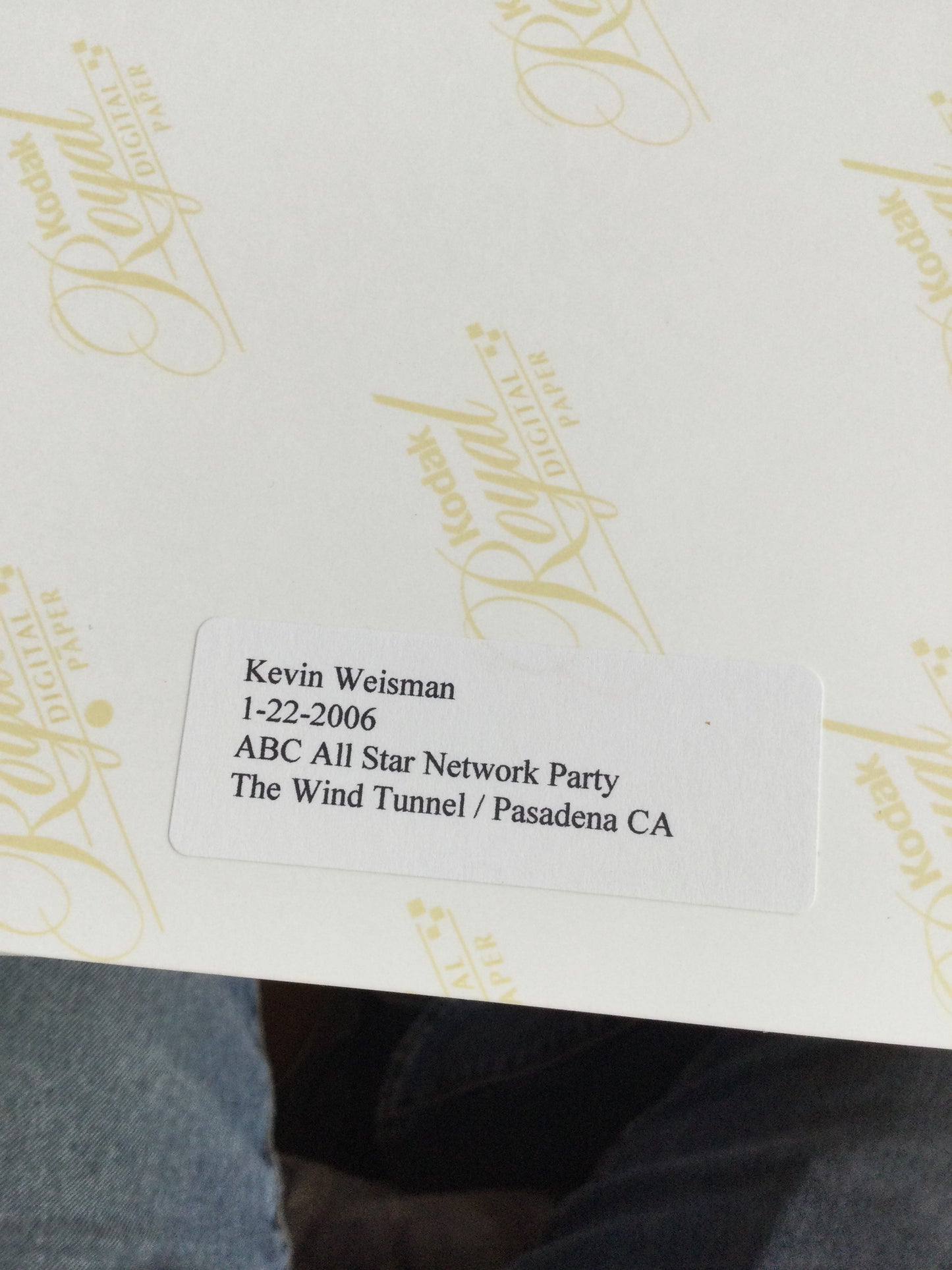 KEVIN WEISMAN, autograph