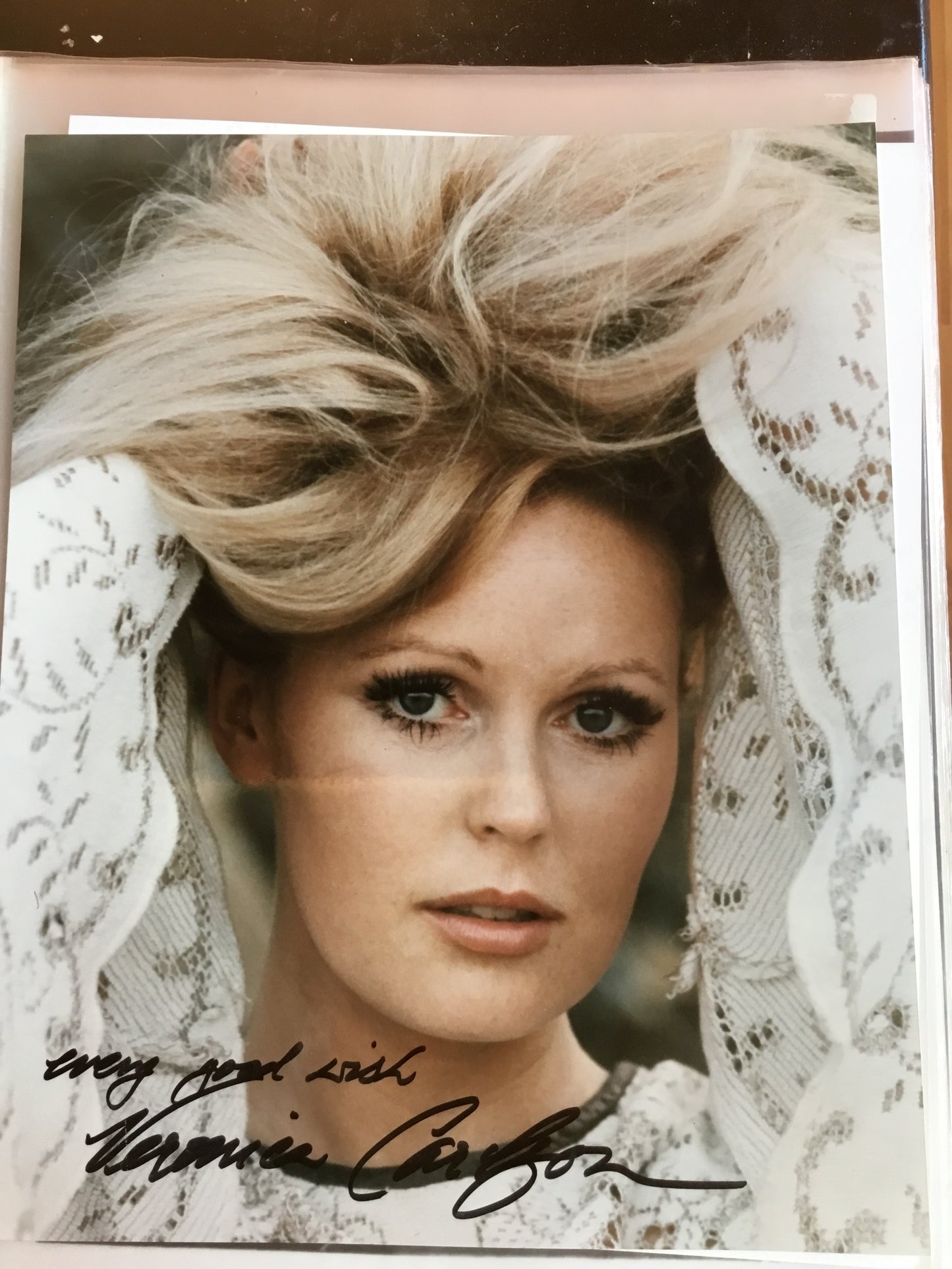 Veronica Carlson, Hammer actress, autograph