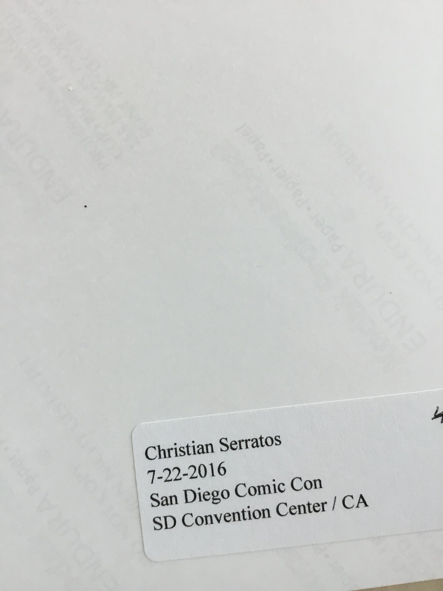 CHRISTIAN SERRATOS, autograph