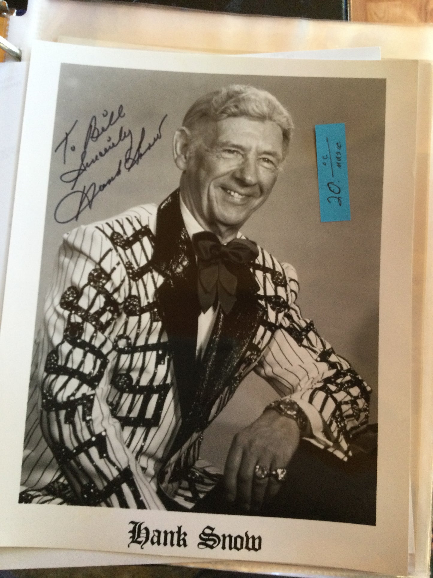 HANK SNOW, autograph