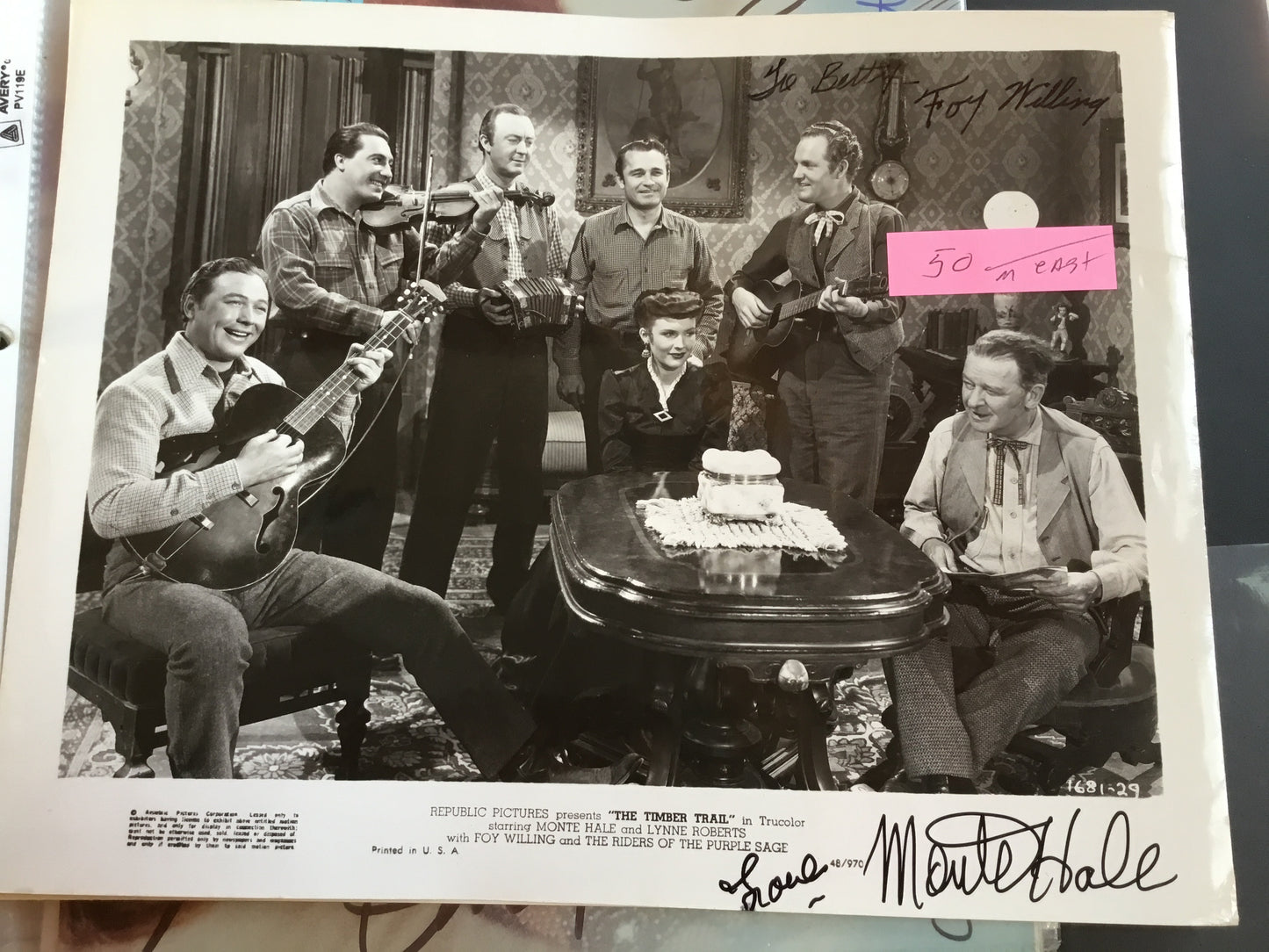 TIMBER TRAIL, Monte Hale, Foy Willing, autographs