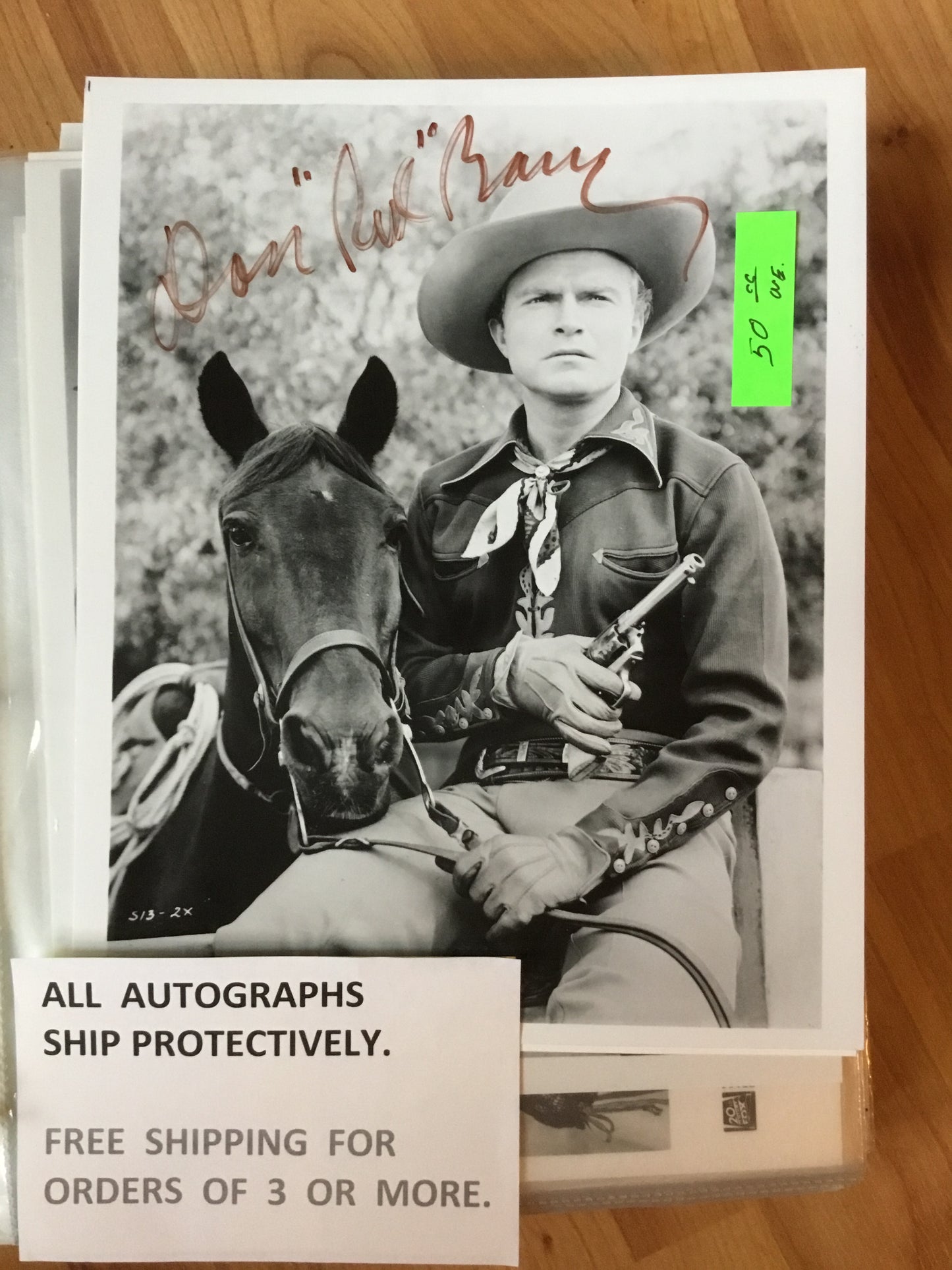 Don “Red” Barry cowboy actor autograph