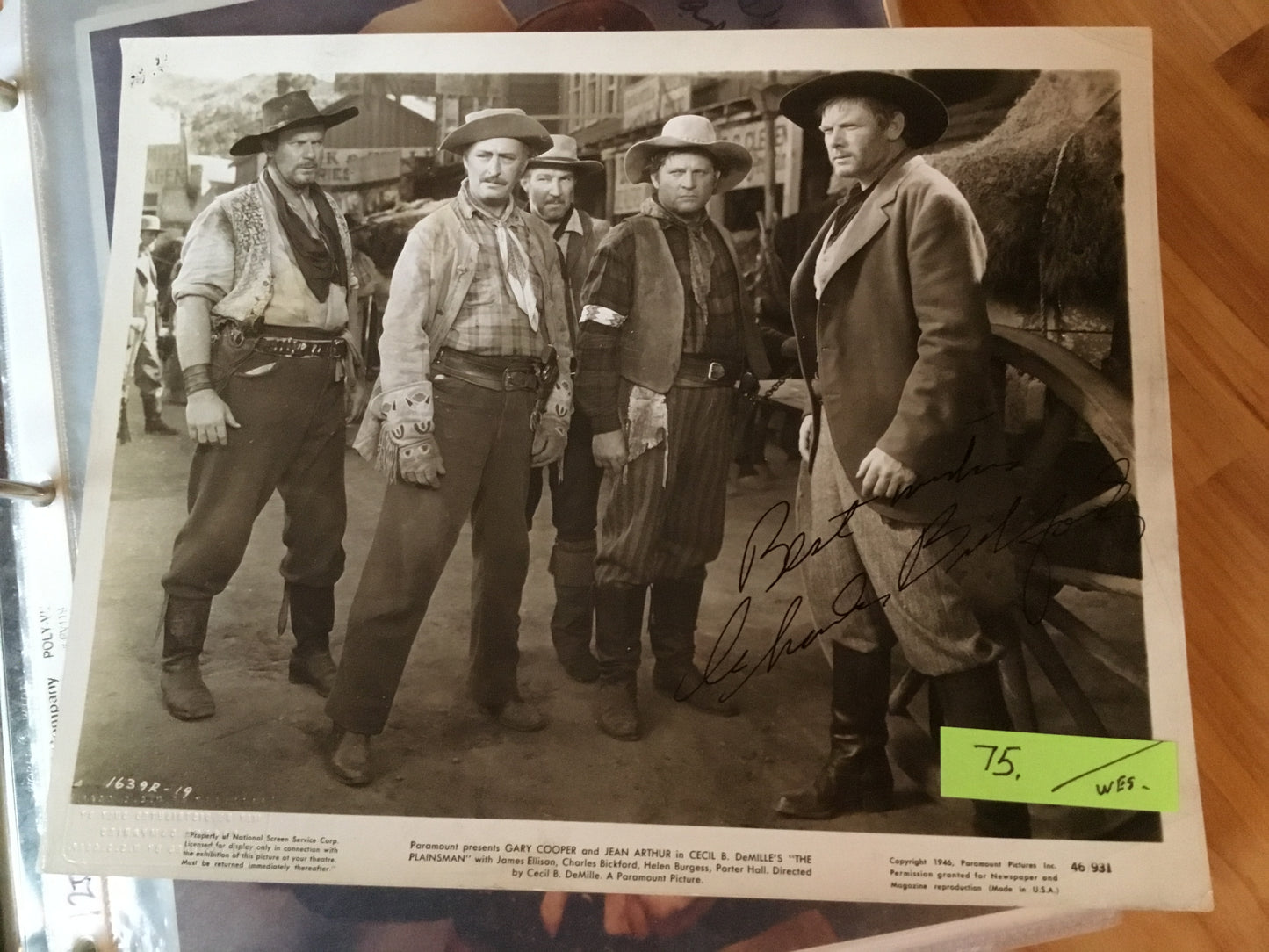 Charles Bickford actor autograph