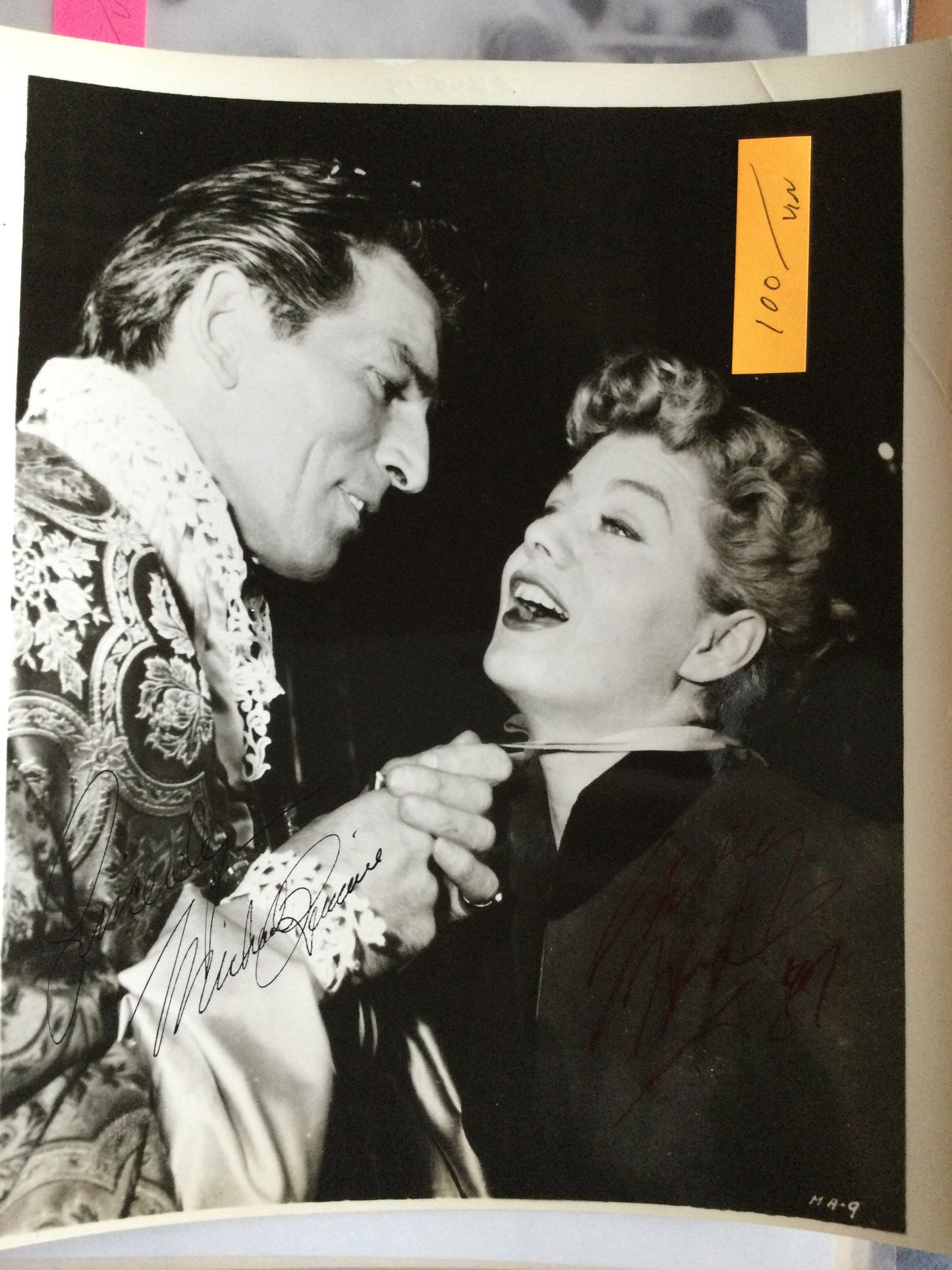 MICHAEL RENNIE and SHELLEY WINTERS, autograph