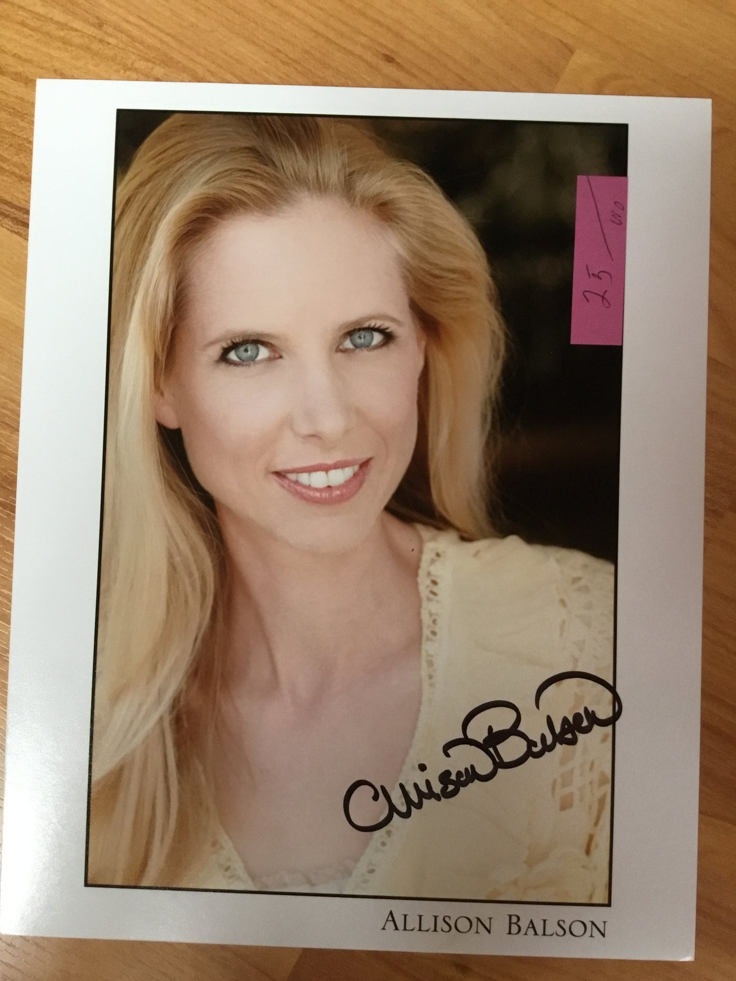 Allison Balson, autograph