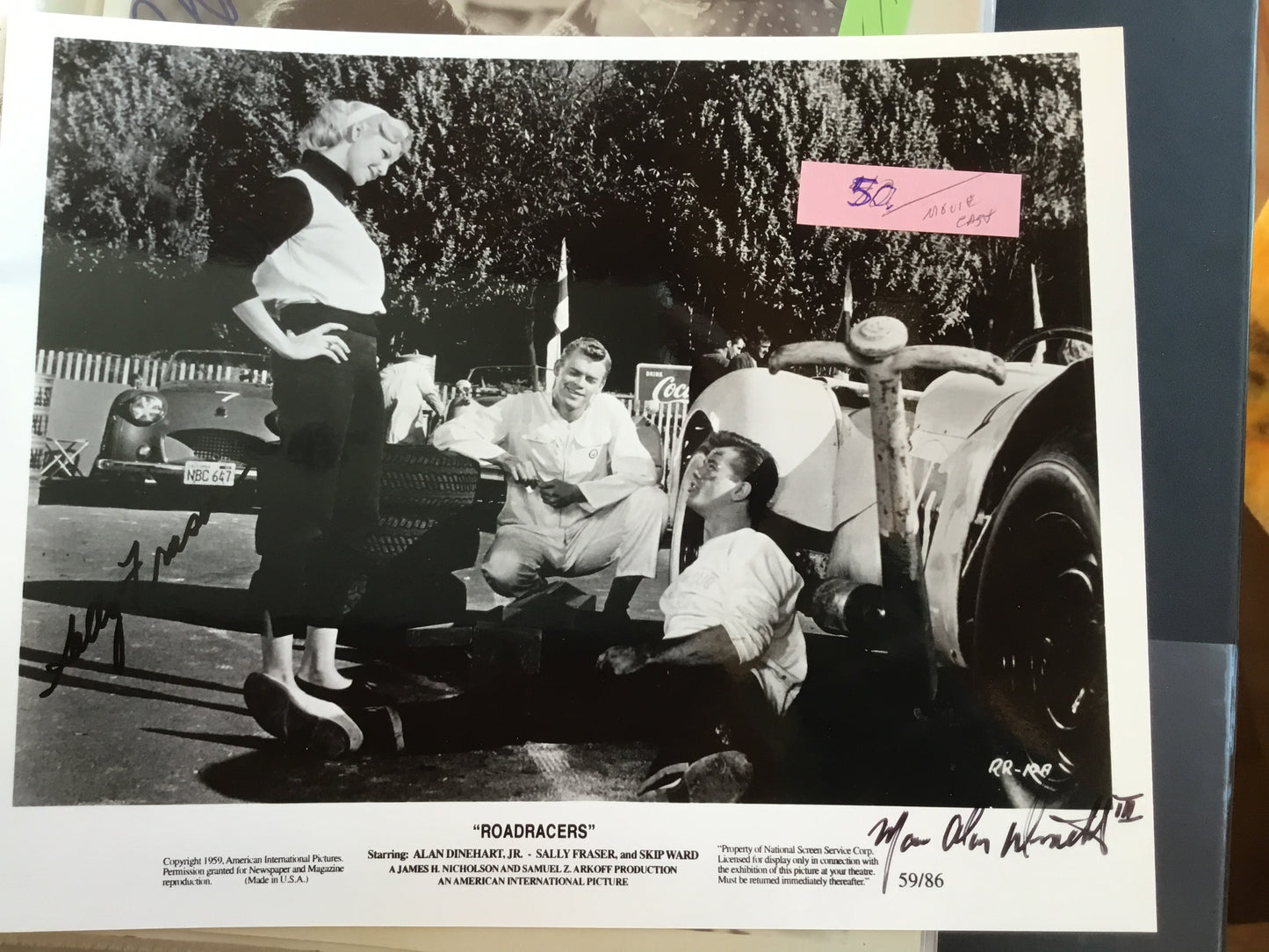 ROAD RACERS, Sally Fraser, Alan Dinehart Jr., autographs
