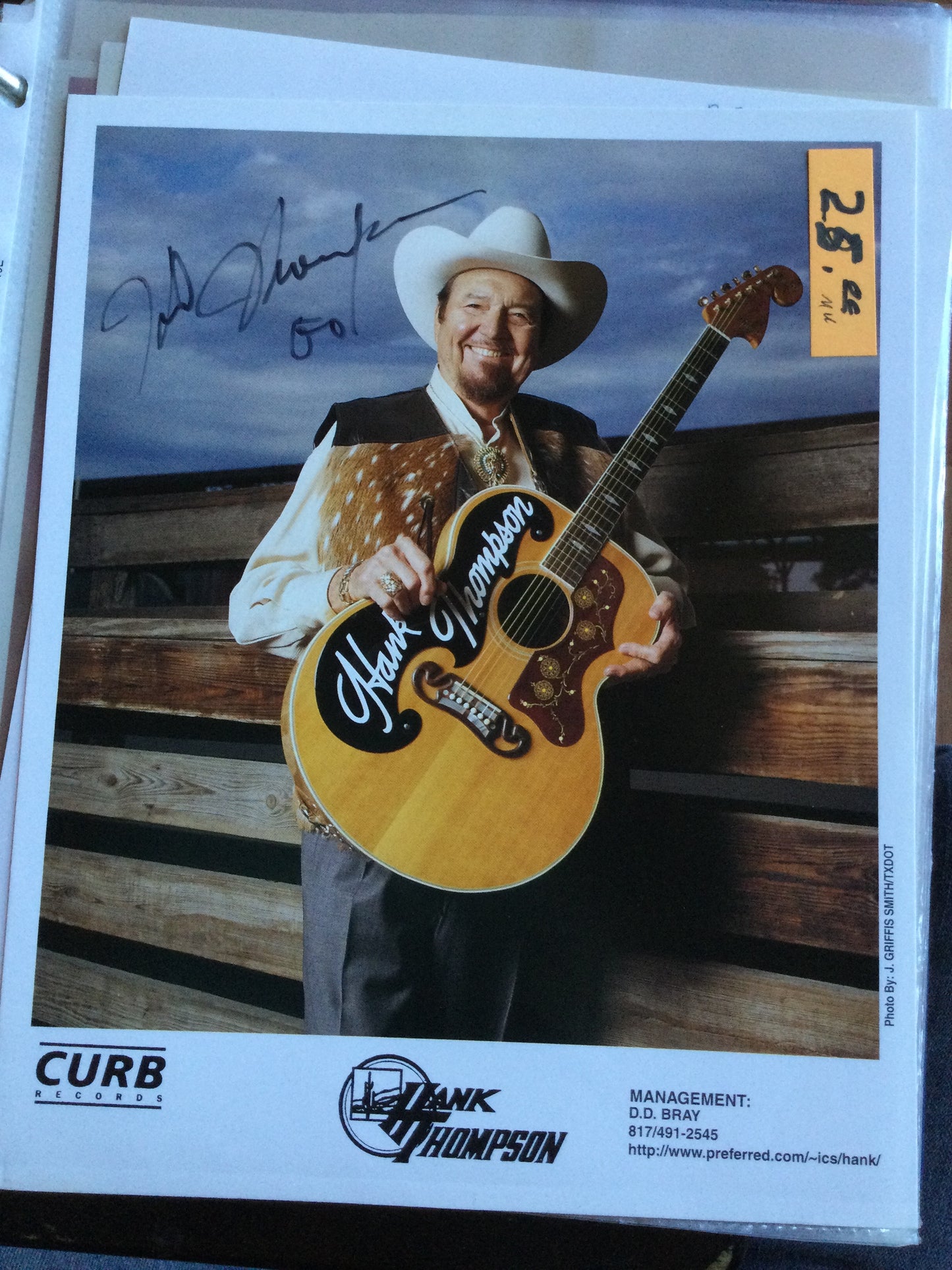 HANK THOMPSON, autograph