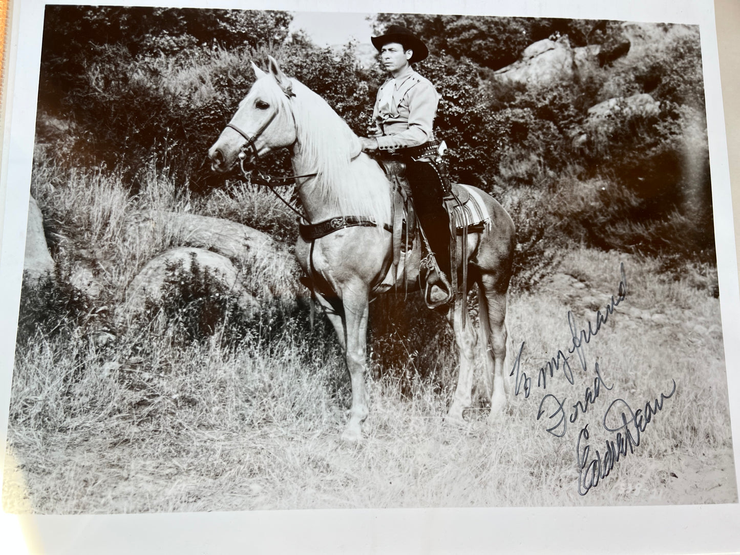 EDDIE DEAN, cowboy star, autograph