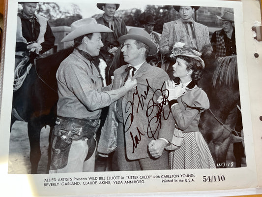 BEVERLY GARLAND, Bitter Creek actress, autograph