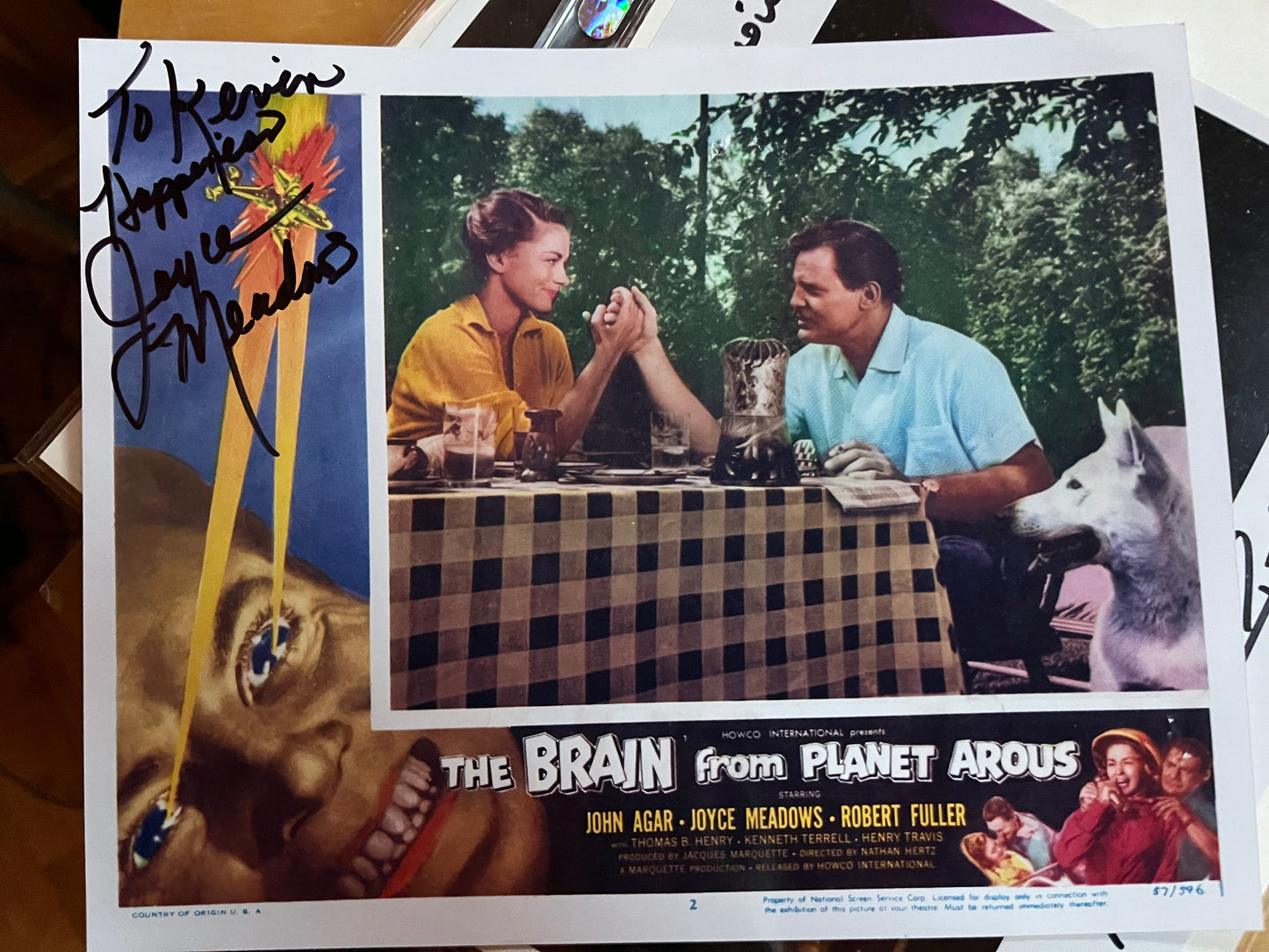 JOYCE MEADOWS, The Brain from Planet Arous, autograph