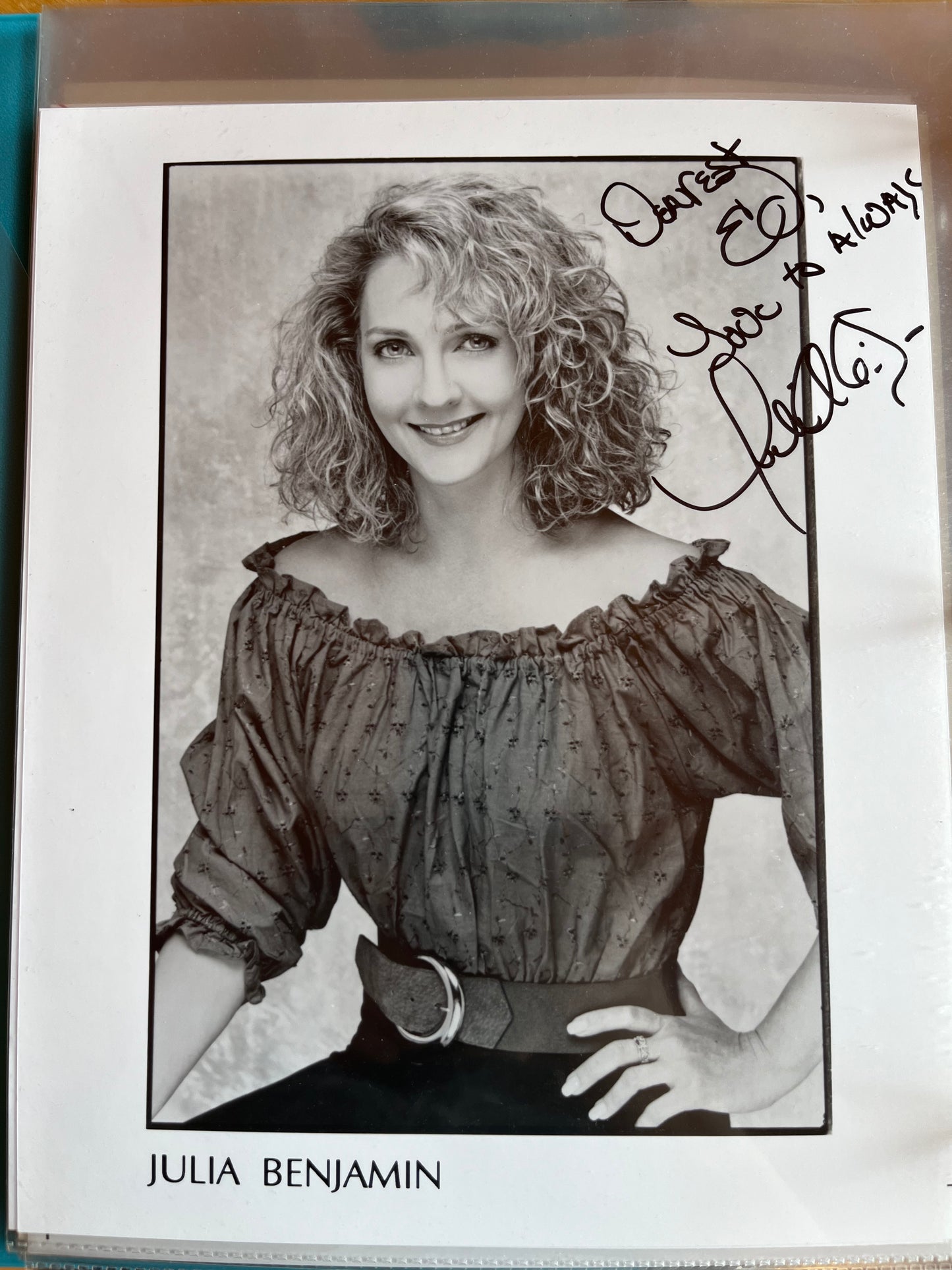 JULIA BENJAMIN, autograph