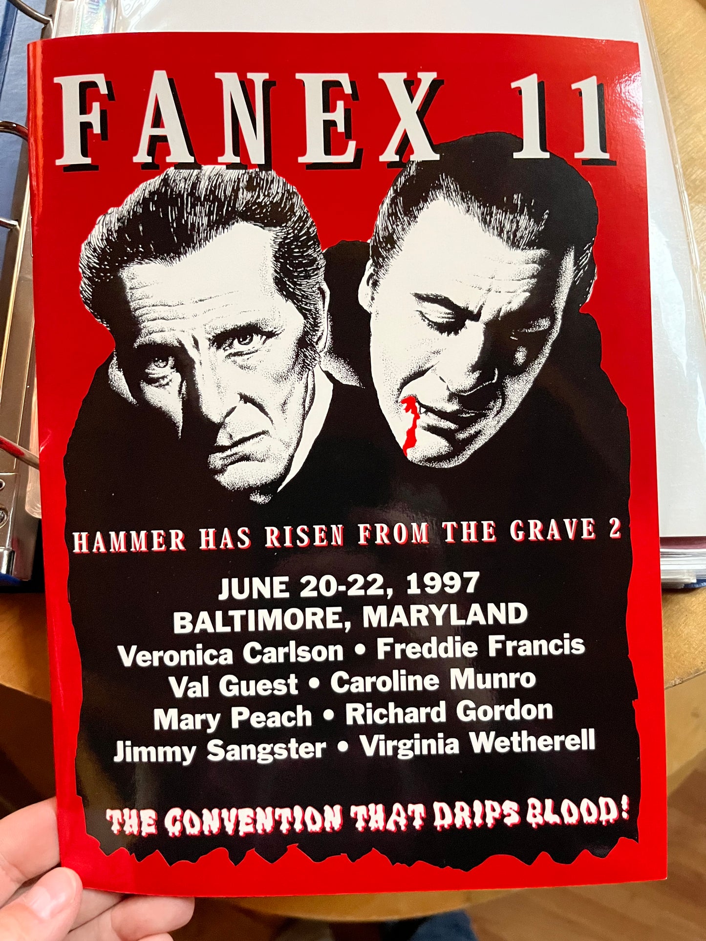 FANEX 11 Program, Virginia Wetherell, Hammer horror stars, four autographs!!