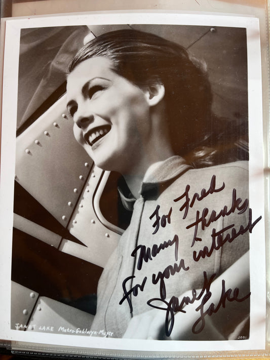 JANET LAKE, actress, autograph