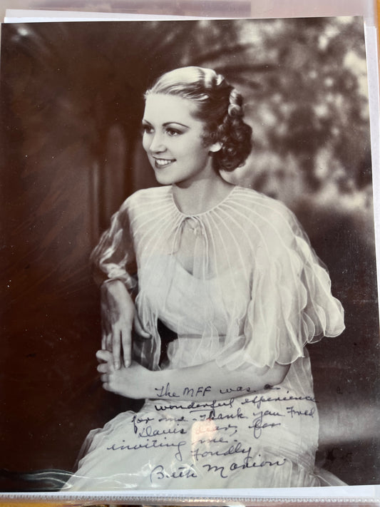 BETH MARION, actress, autograph