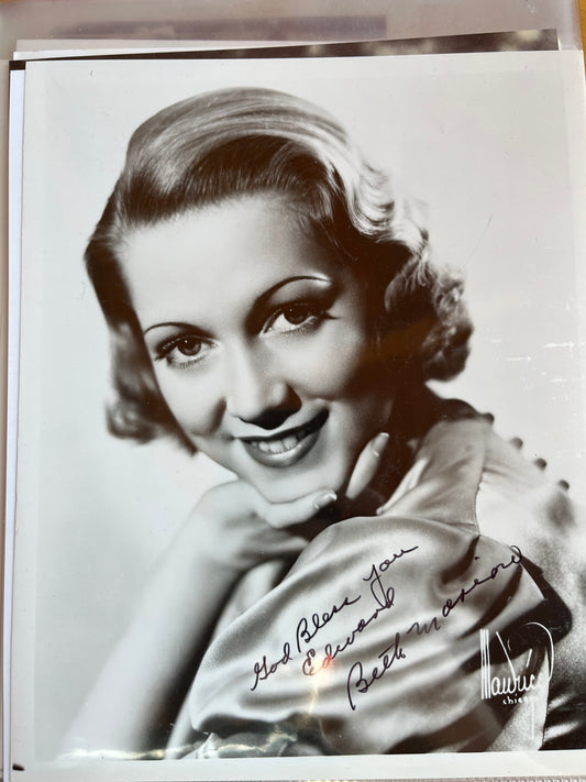 BETH MARION, actress, autograph