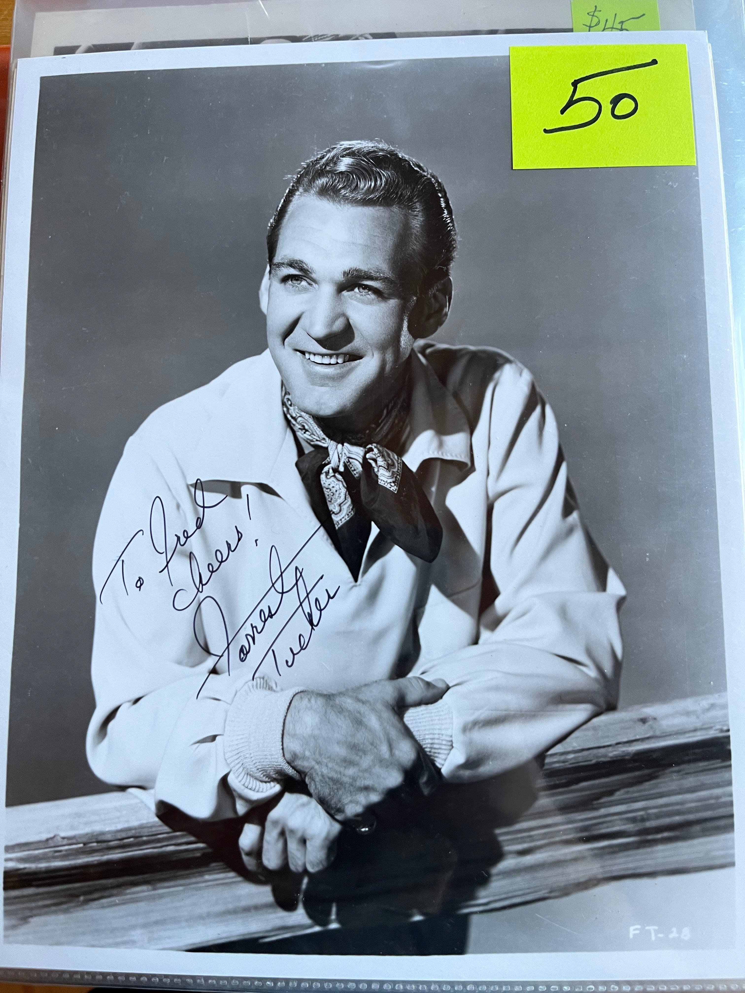 FORREST TUCKER, actor, autograph – Williamsburg Nostalgia Fest
