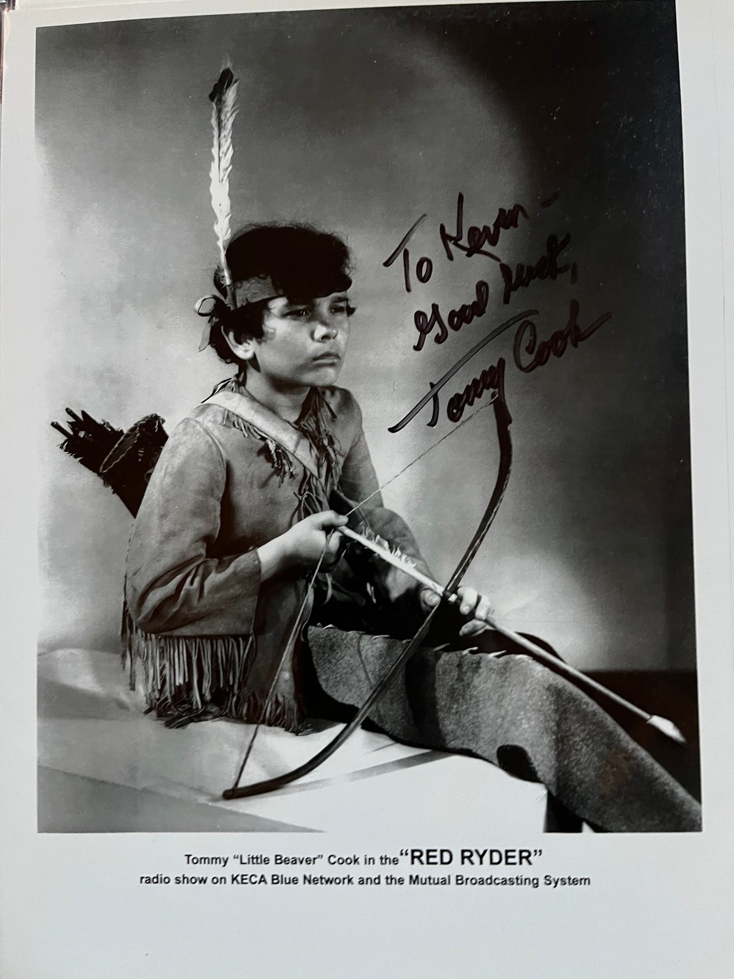 TOMMY COOK, Little Beaver from the RED RYDER westerns, autograph