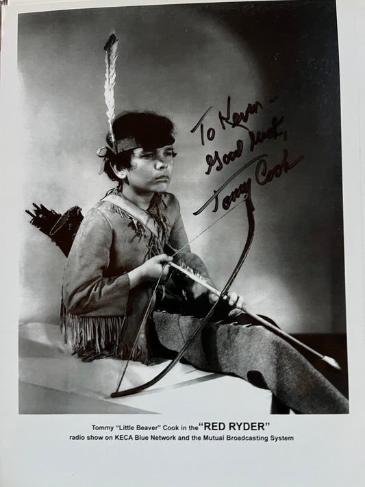 TOMMY COOK, Little Beaver from the RED RYDER westerns, autograph