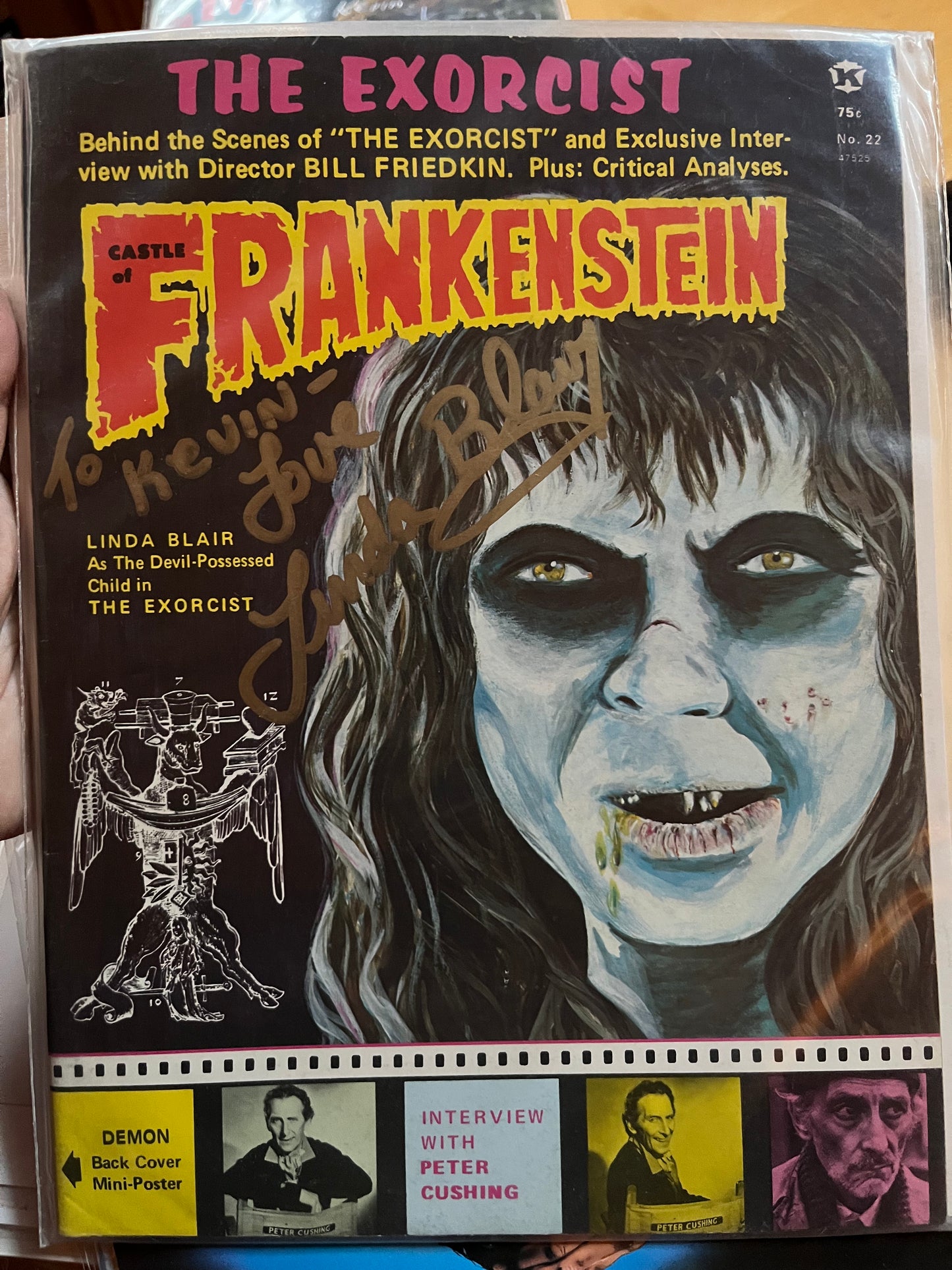 LINDA BLAIR, The Exorcist, magazine, autograph