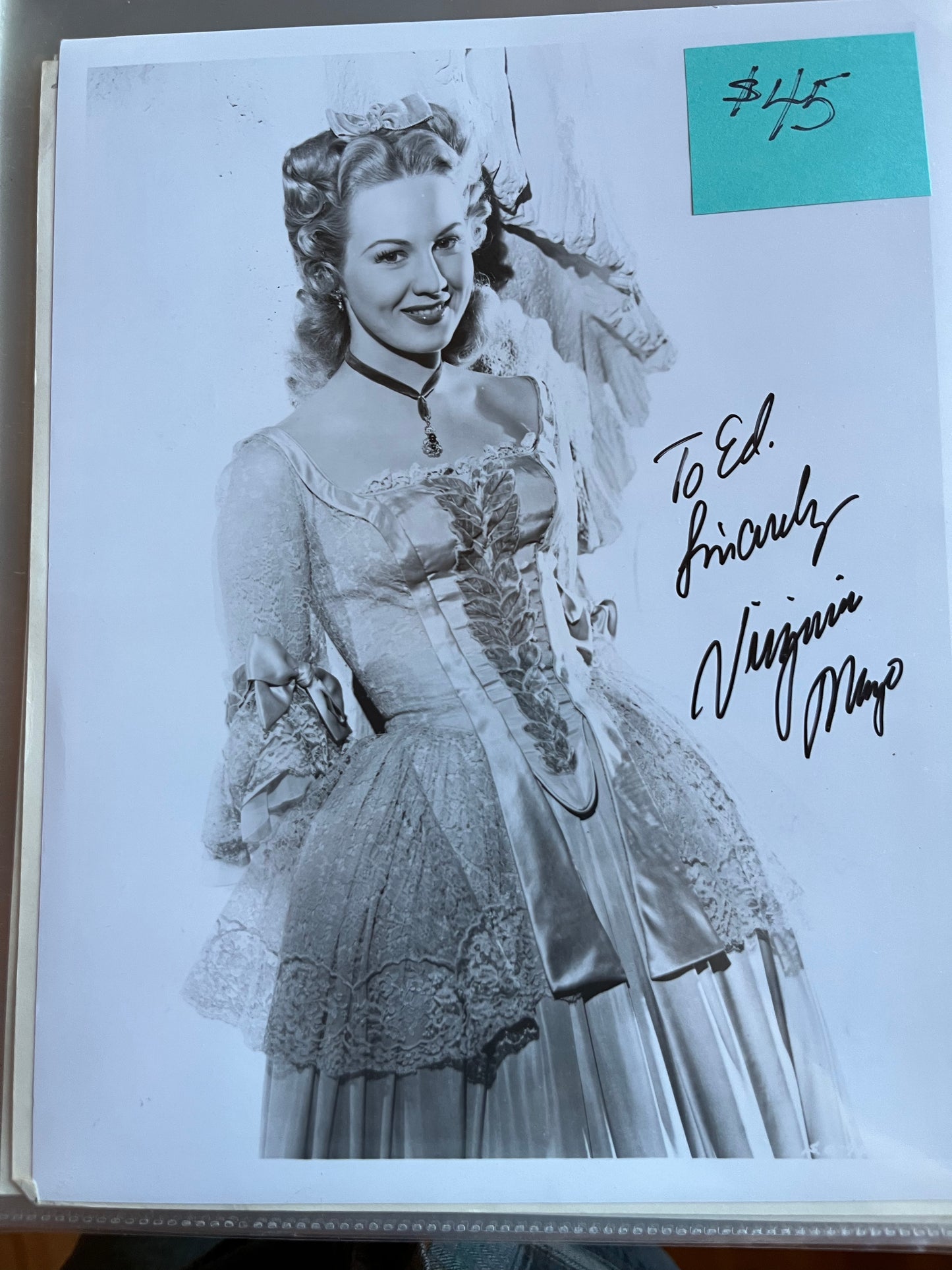 VIRGINIA MAYO, actress, autograph