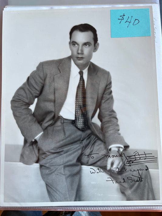 FRED SCOTT, singer and cowboy actor, autograph