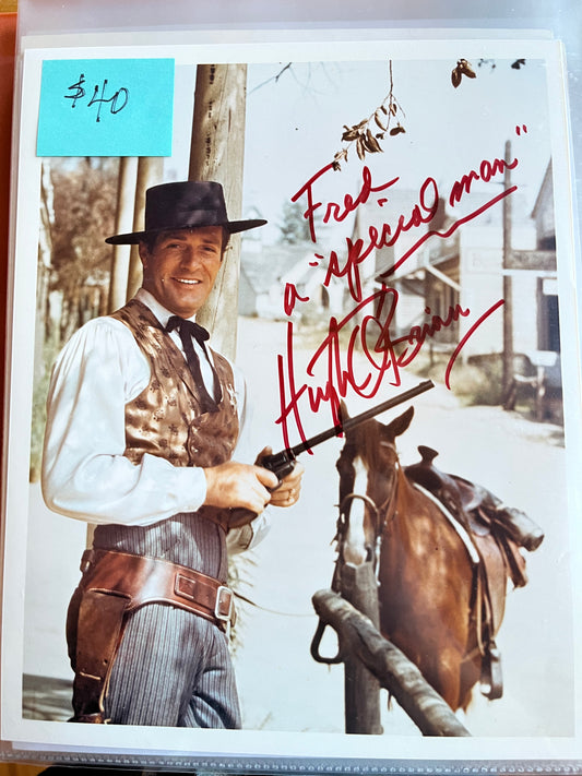 HUGH O'BRIAN, cowboy star, autograph