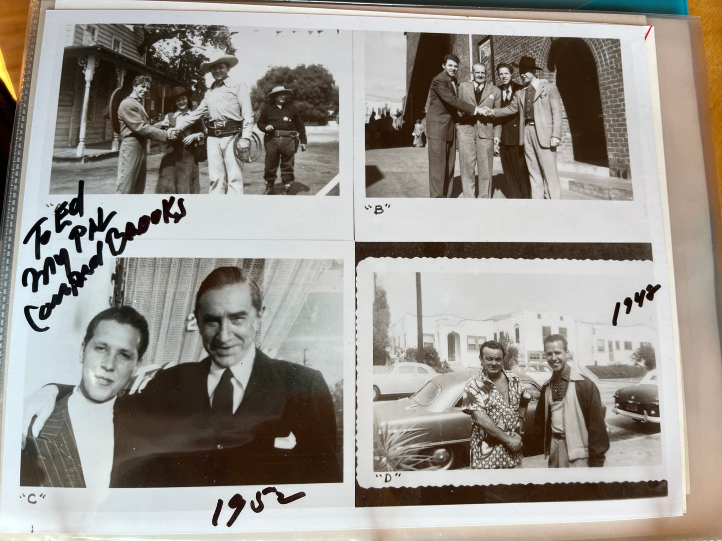 CONRAD BROOKS, Ed Wood actor, Plan 9 from Outer Space, autograph