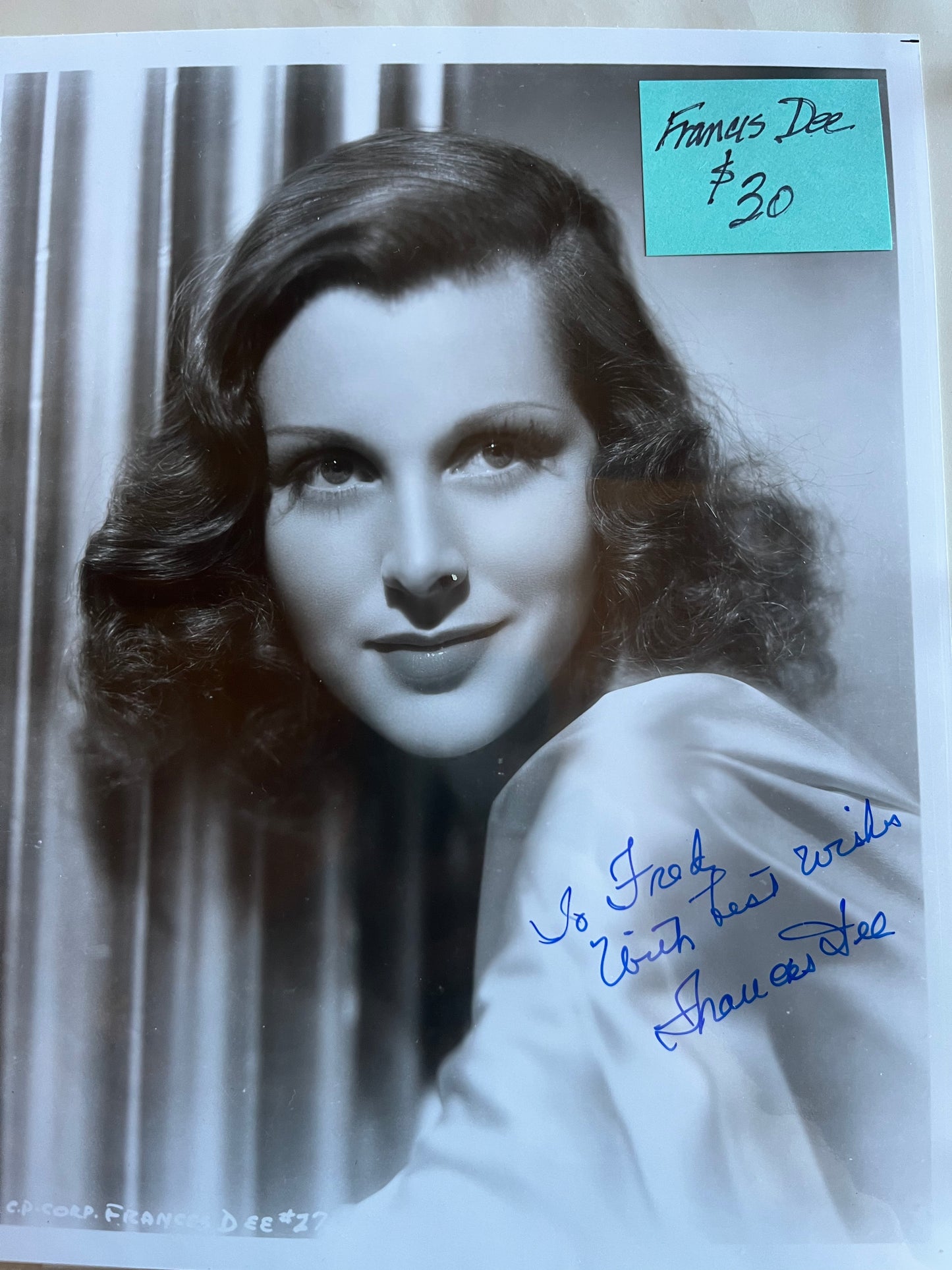 FRANCES DEE, actress, autograph