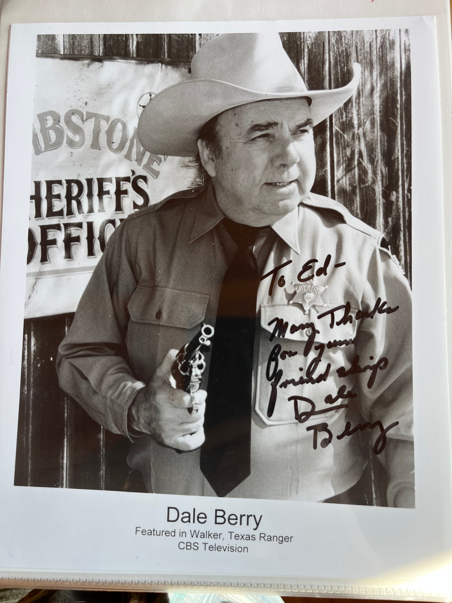 DALE BEERY, Walker, Texas Ranger, autograph