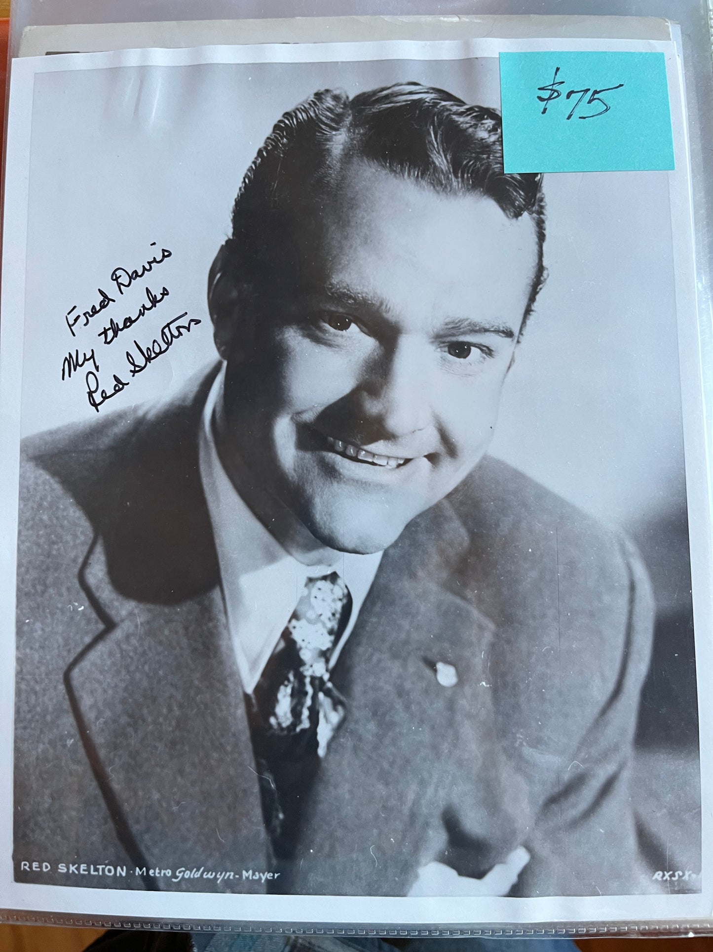 RED SKELTON, comedian and actor, autograph