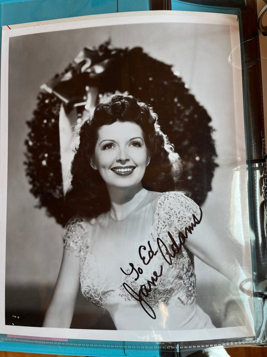 JANE ADAMS, Christmas photo (autograph)