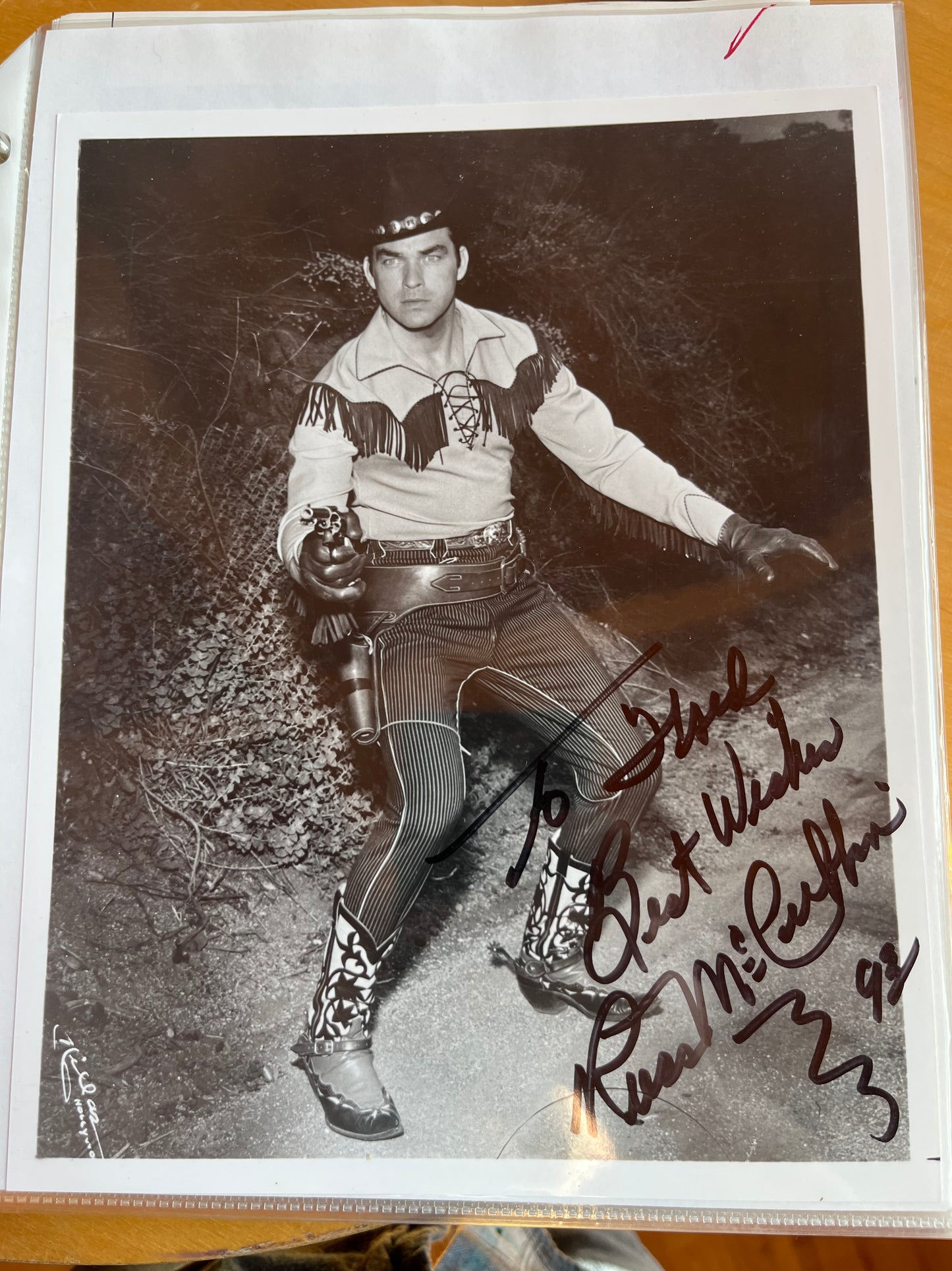 RUSS McCUBBIN, Clint Walker's stuntman on TV's CHEYENNE, autograph