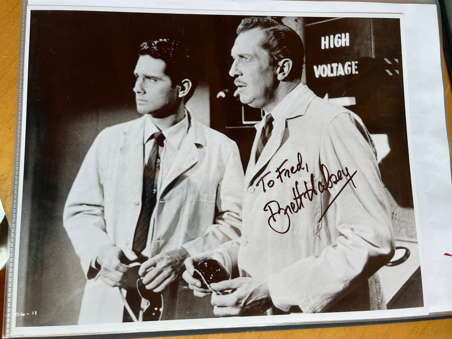 BRETT HALSEY, Return of the Fly (1959), autograph