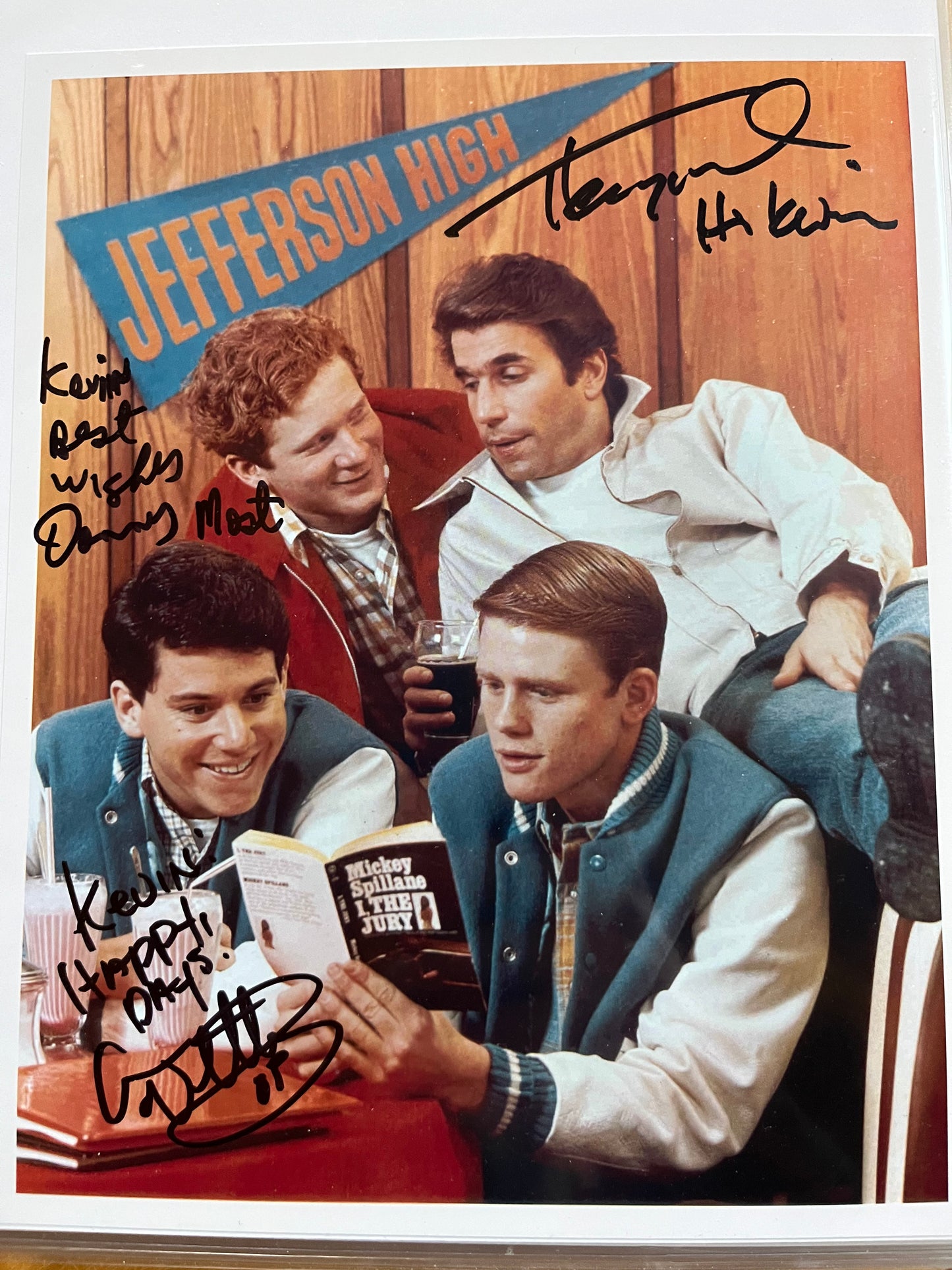 DON MOST, ANSON WILLIAMS, HENRY WINKLER, Happy Days, 3 autographs