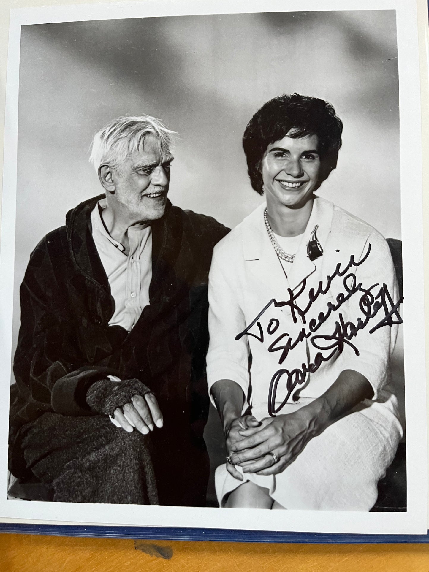SARA KARLOFF (with her father, Boris Karloff), autograph