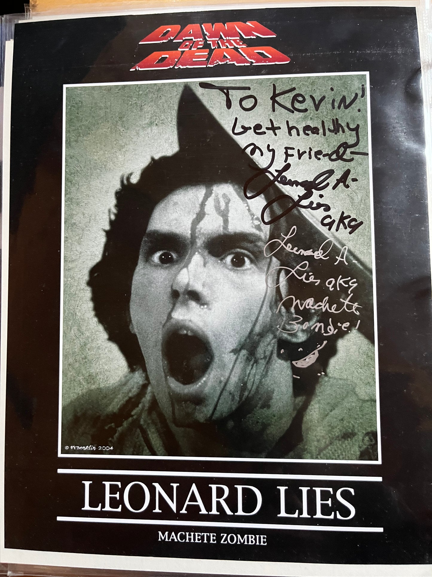 LEONARD LIES, Dawn of the Dead, autograph